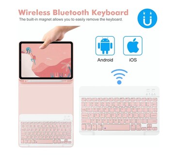 Foto 2 | Funda con Teclado Inalámbrico y Mouse Funbu color Rosa para iPad 10.2 10.5
