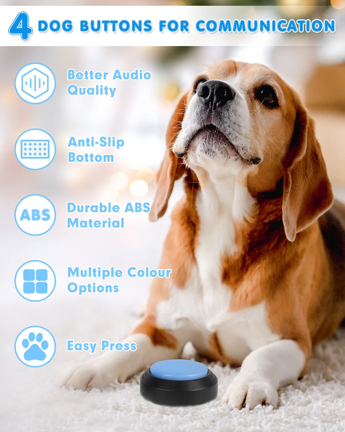 Foto 4 pulgar | Juego De Botones Para Hablar Con Perros, Para Adiestramiento De Mascotas, 4 Botones - Venta Internacional.