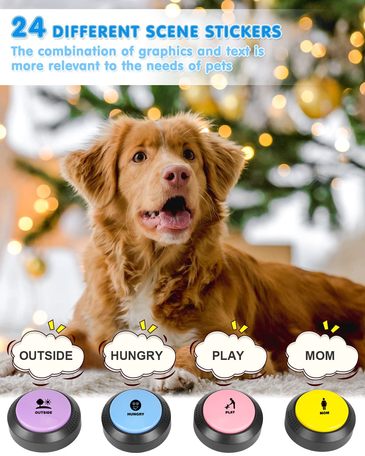 Foto 6 pulgar | Juego De Botones Para Hablar Con Perros, Para Adiestramiento De Mascotas, 4 Botones - Venta Internacional.