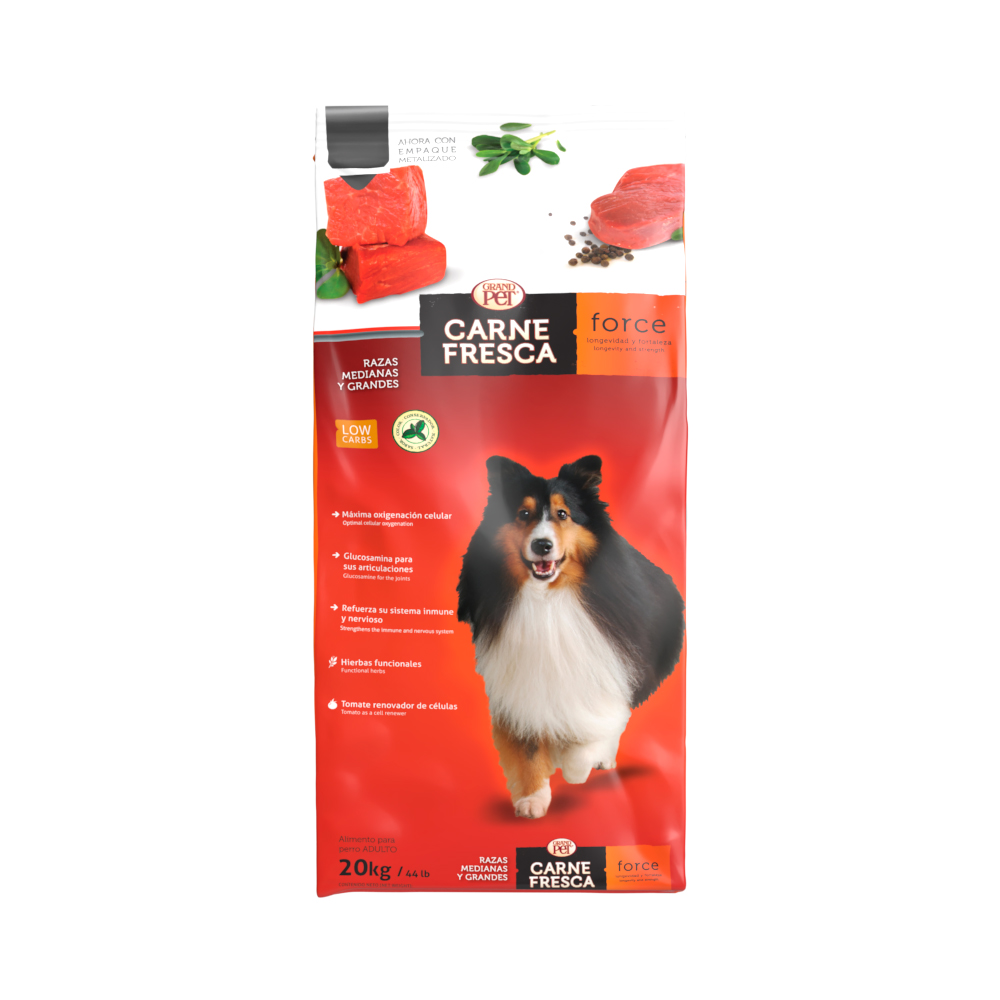 Foto 2 pulgar | Alimento para Mascota Carne Fresca 20 kg para Raza Mediana y Grande