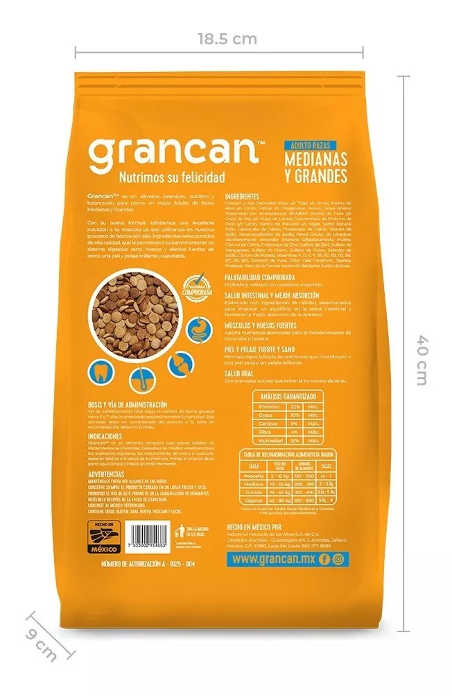 Foto 3 pulgar | Croqueta Grancan Adulto Razas Medianas Y Grandes Pack 6 Kg