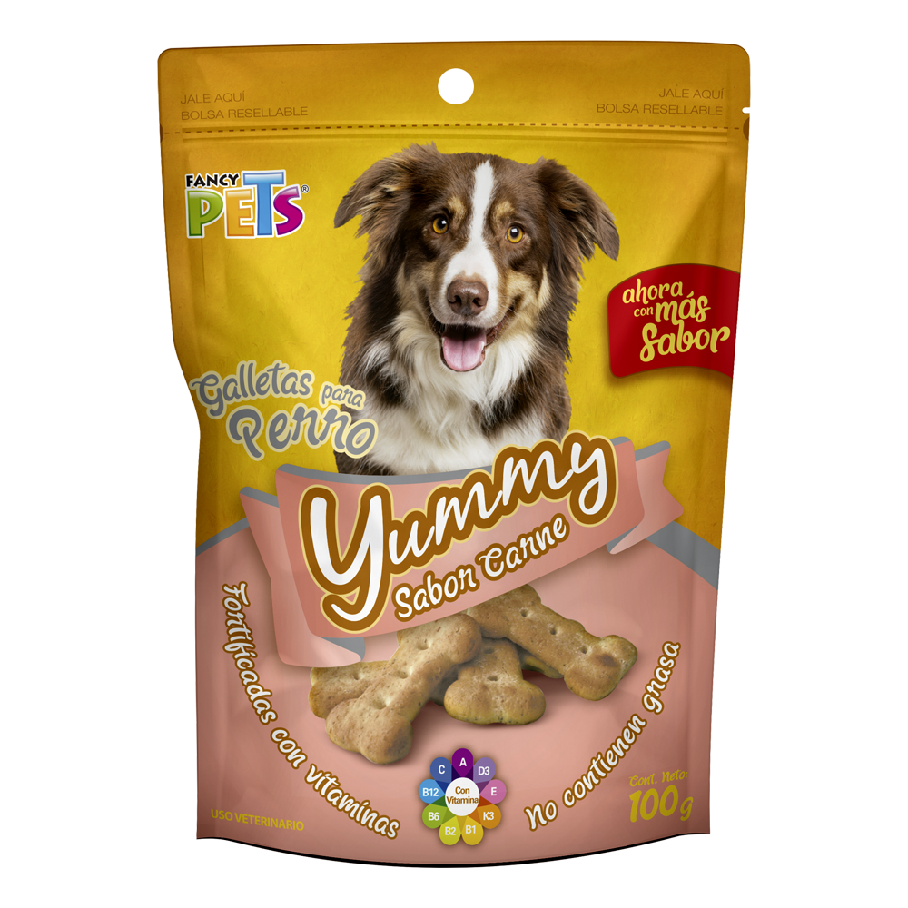 Foto 2 pulgar | Fancy Pets Yummy Galletas Sabor Carne Para Perro Con 100 Gramos, Con Vitaminas Y Minerales