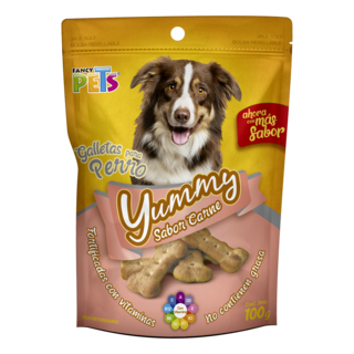 Foto 1 | Fancy Pets Yummy Galletas Sabor Carne Para Perro Con 100 Gramos, Con Vitaminas Y Minerales