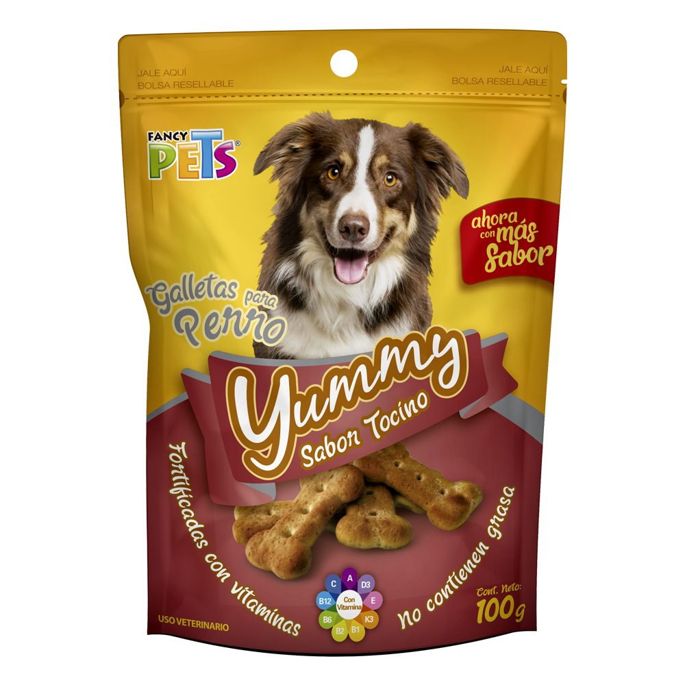 Foto 2 pulgar | Fancy Pets Yummy Galletas Sabor Tocino Para Perro Con 100 Gramos, Con Vitaminas Y Minerales