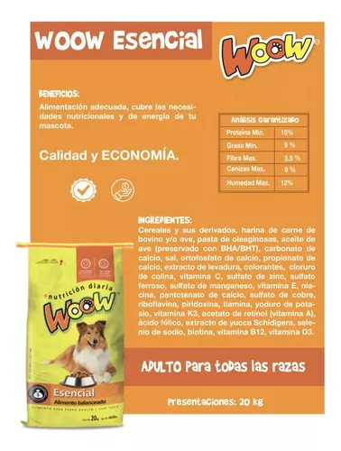 Foto 4 | Croquetas Para Perro Woow Esencial De 20 Kilogramos