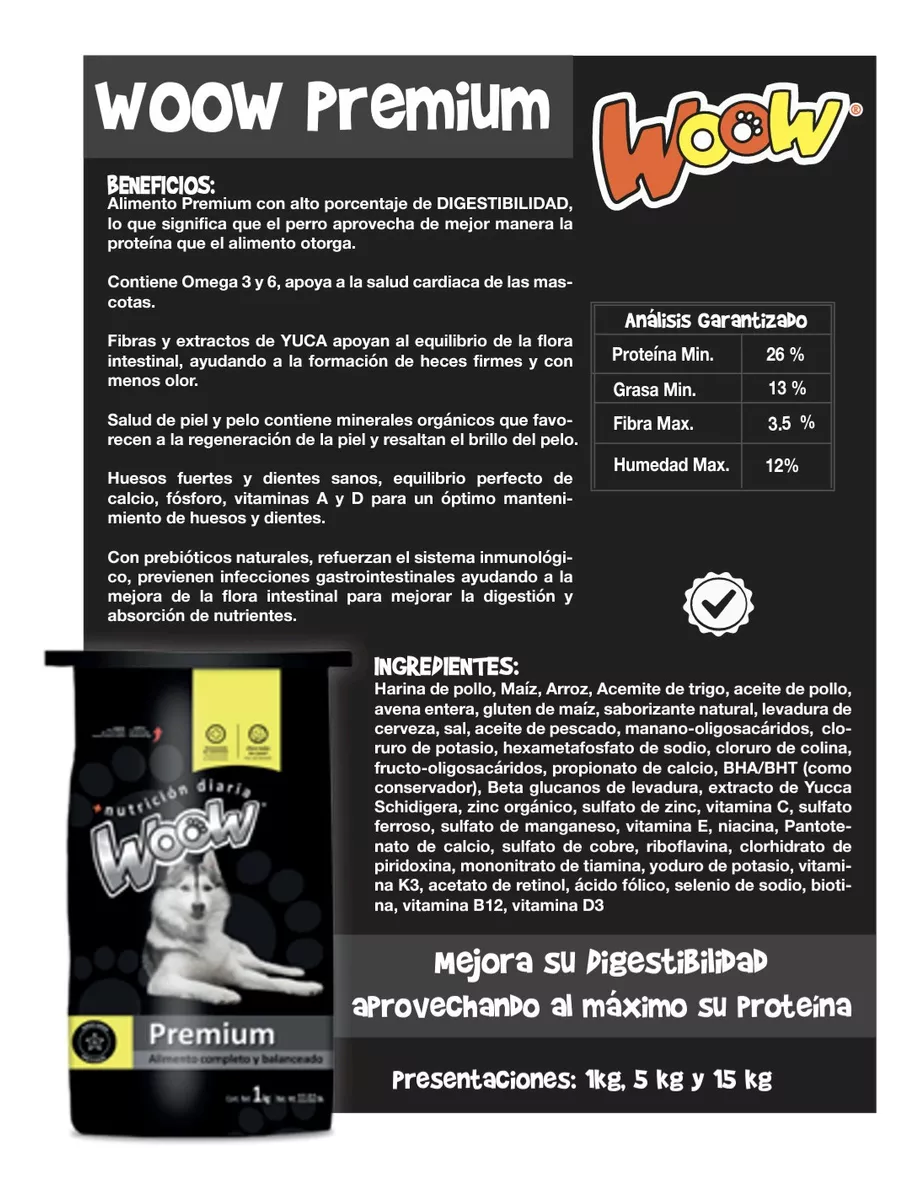 Foto 3 pulgar | Croquetas Premium Woow De 15 Kg para Perro