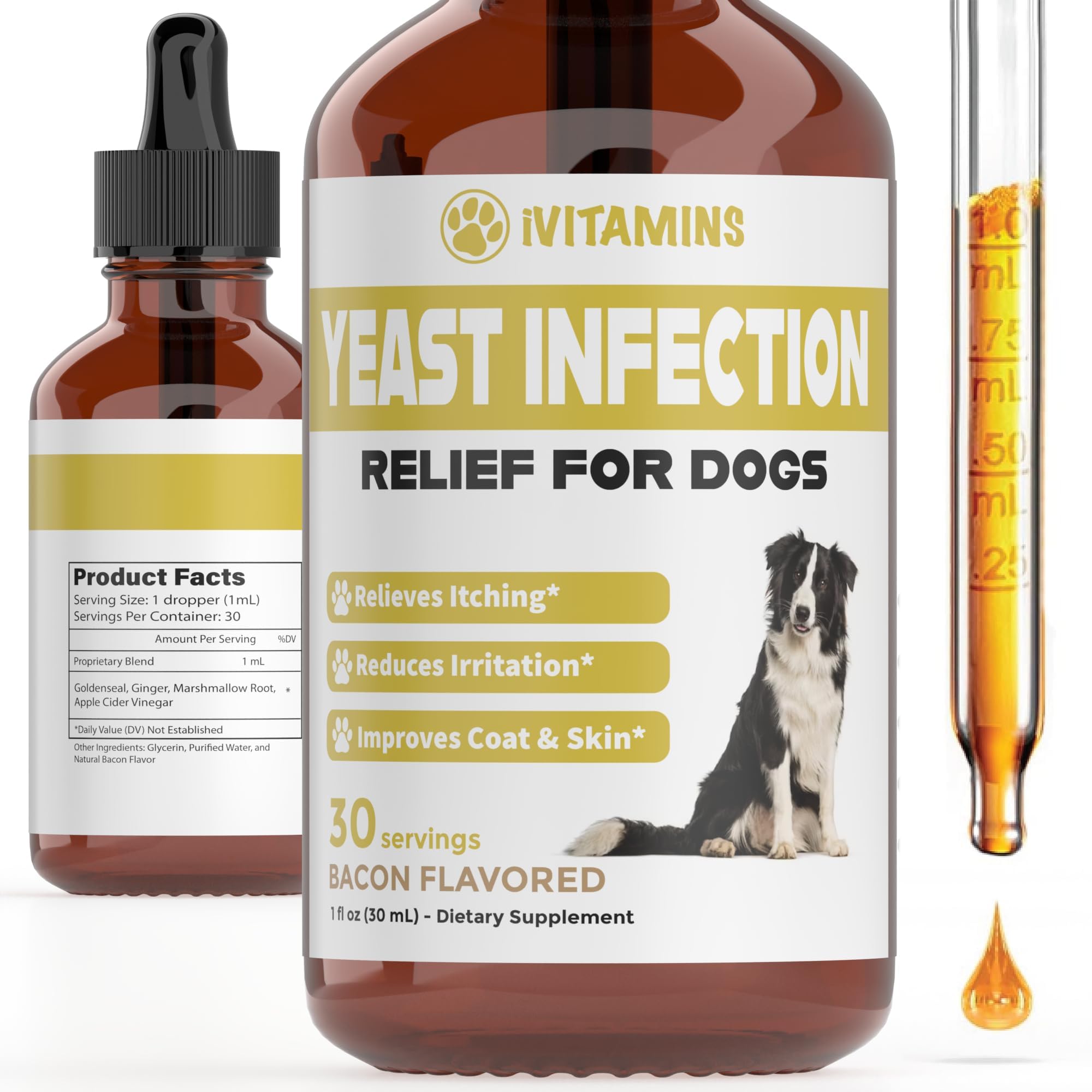 Suplemento De Vitamina I Para La Candidiasis Natural Para Perros, 30 Ml - Venta Internacional.