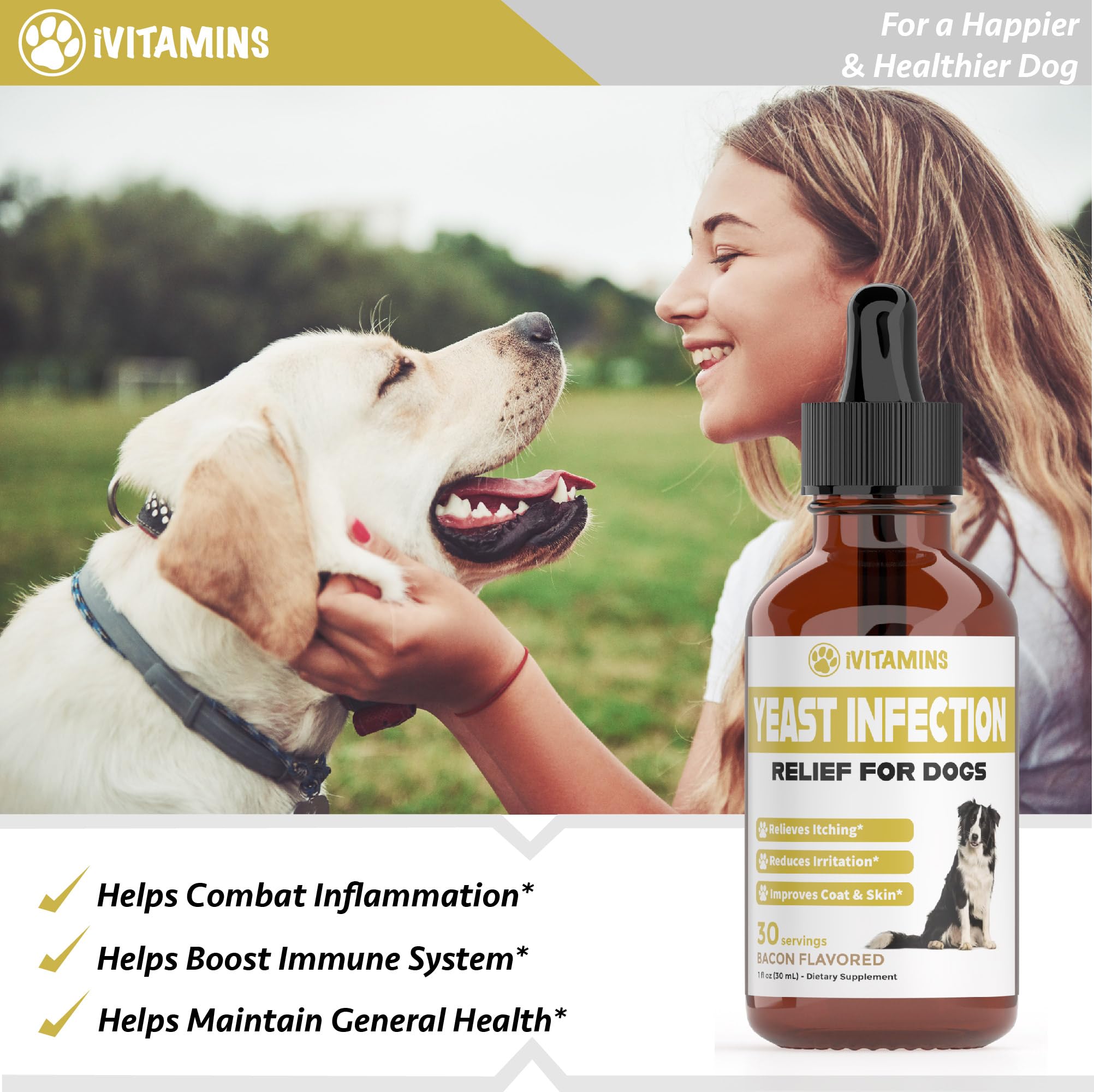 Foto 5 | Suplemento De Vitamina I Para La Candidiasis Natural Para Perros, 30 Ml - Venta Internacional.