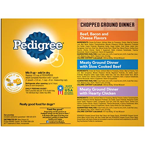 Foto 4 pulgar | Paquete Variado De Comida Para Perros Pedigree Chopped Mround Dinner Para Adultos - Venta Internacional.