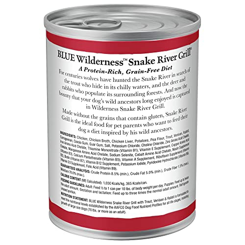 Foto 4 pulgar | Alimento Húmedo Para Perros Blue Buffalo Wilderness Snake River 375 Ml X12 - Venta Internacional.