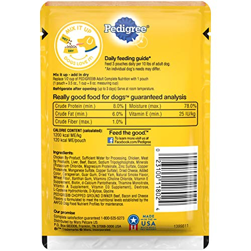 Foto 3 | Comida Húmeda Para Perros Pedigree, Carne Molida Picada, 100 G X16 - Venta Internacional.