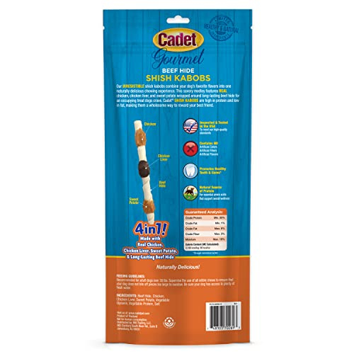 Foto 8 pulgar | Dog Treats Cadet Premium Gourmet Shish Kabobs De Piel Cruda, Talla Xl - Venta Internacional.