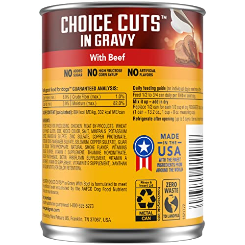 Foto 4 pulgar | Comida Para Perros Pedigree Choice, Cortada En Salsa Con Carne De Res, 390 Ml, 12 Unidades - Venta Internacional.