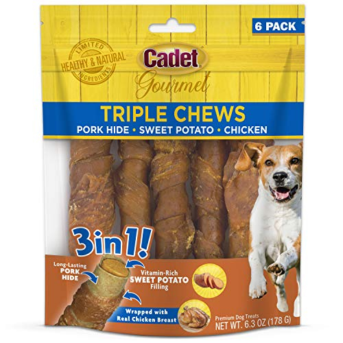 Foto 2 pulgar | Dog Treat Cadet Gourmet Triple Chews Pork Hide Twists, 6 Unidades - Venta Internacional.