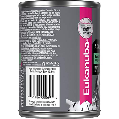 Foto 4 | Comida Húmeda Para Perros Eukanuba, Estofado De Ternera Y Verduras Para Adultos (12 X 370 Ml) - Venta Internacional.