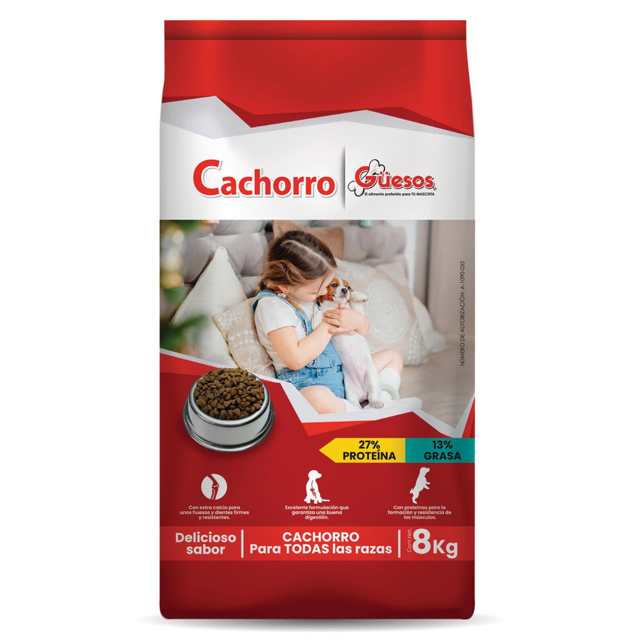 Foto 2 pulgar | Alimento Para Perros Güesos Cachorro 8 Kg