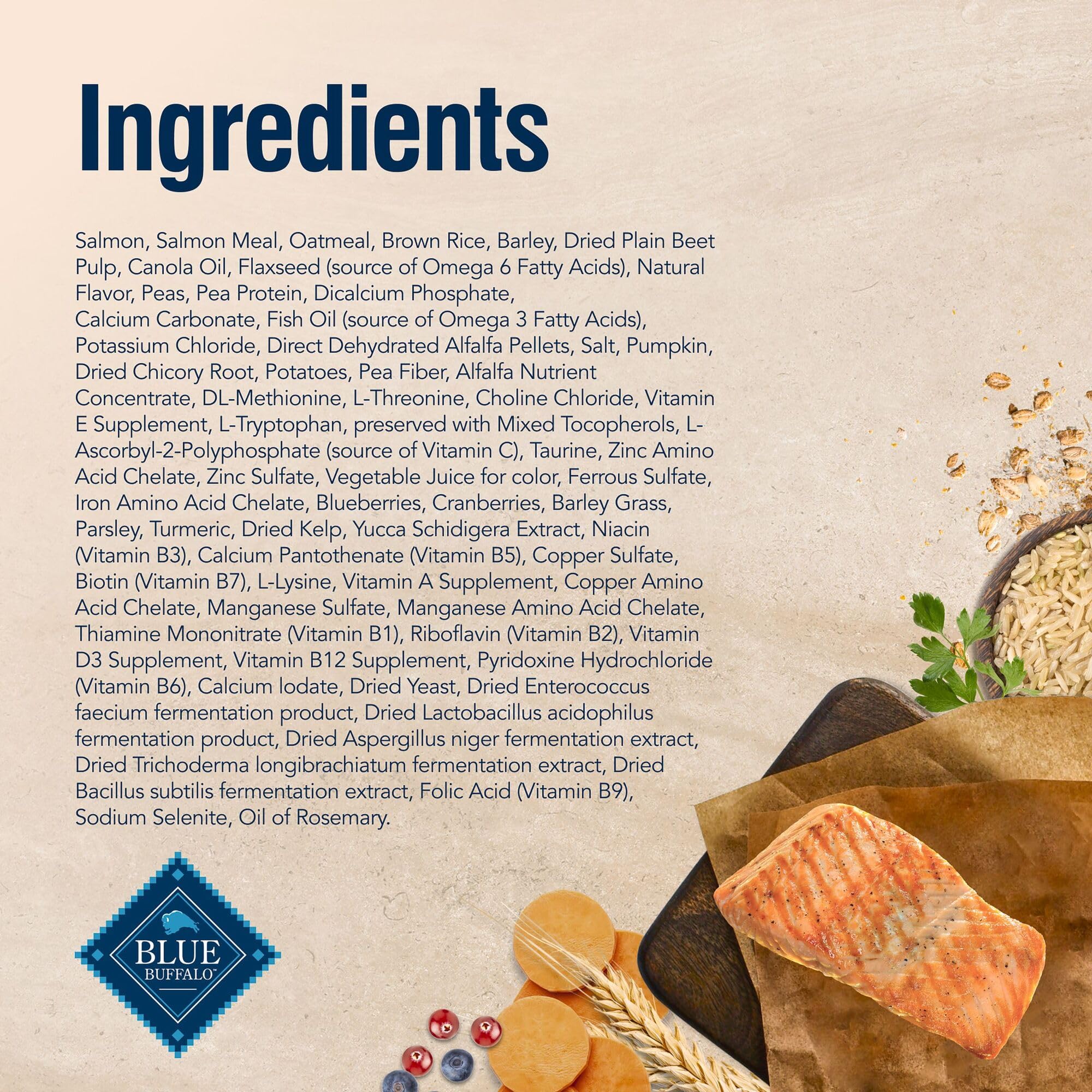 Foto 6 pulgar | Alimento Seco Para Perros Blue Buffalo True Solutions Skin & Coat 1,8 Kg - Venta Internacional.