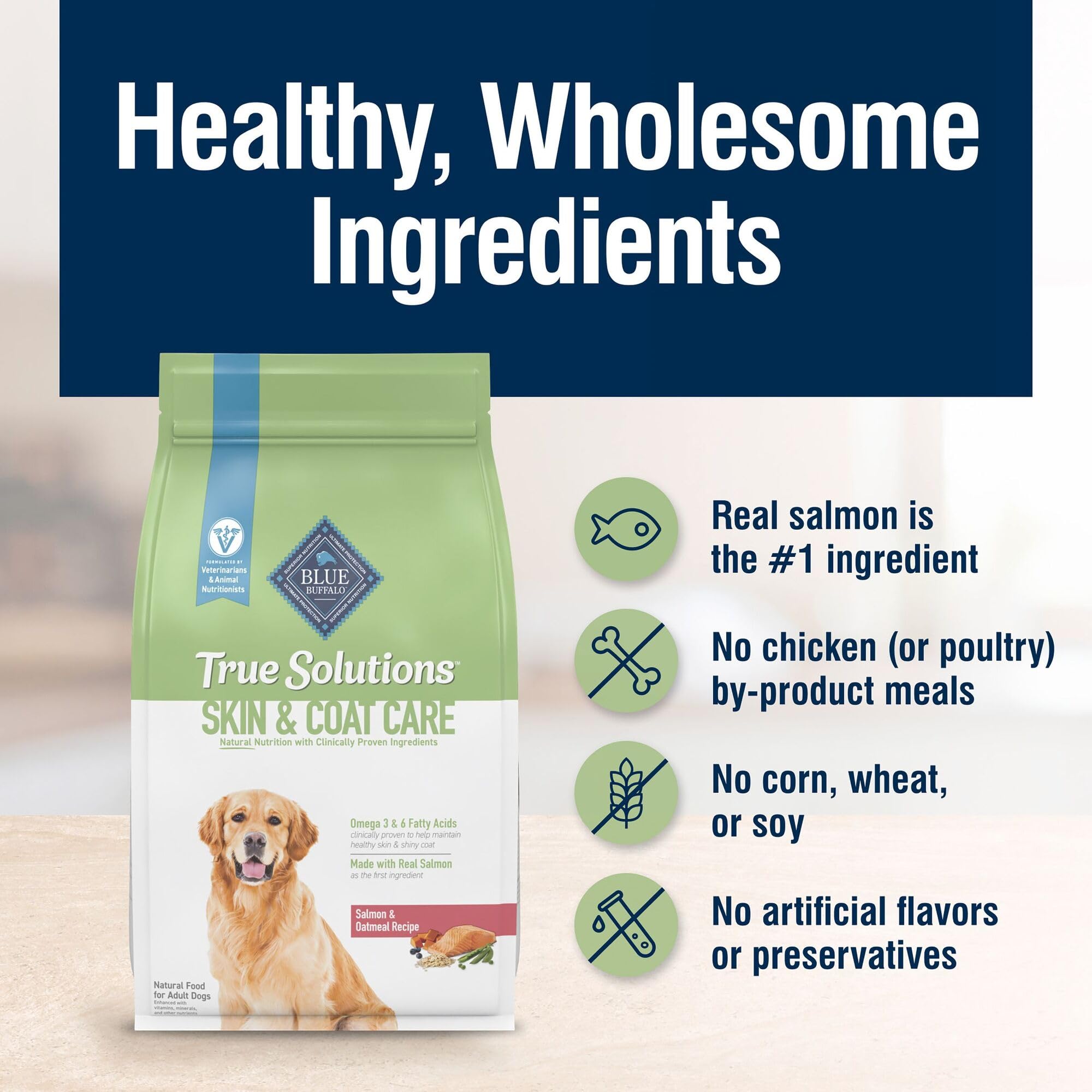 Foto 7 pulgar | Alimento Seco Para Perros Blue Buffalo True Solutions Skin & Coat 1,8 Kg - Venta Internacional.