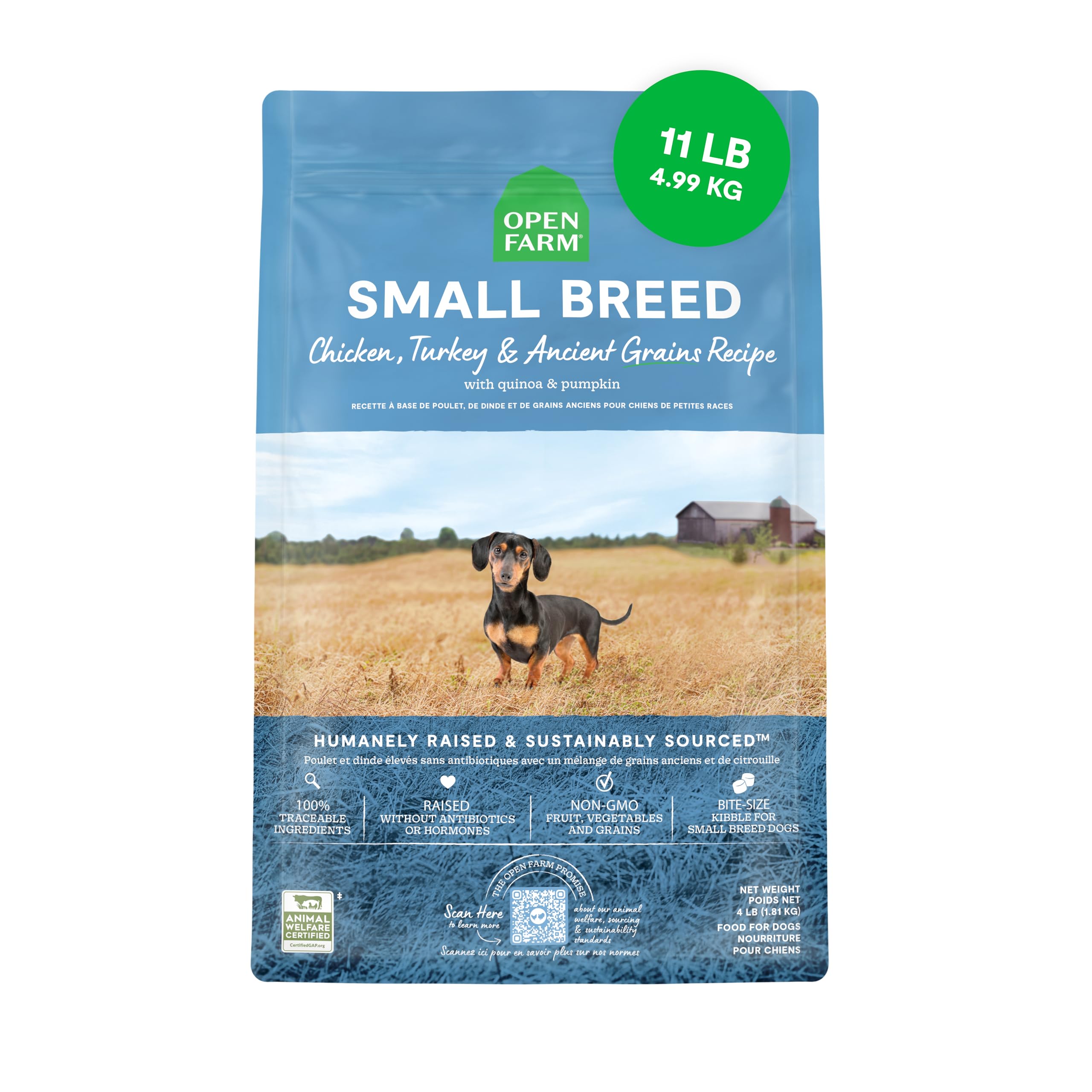 Alimento Seco Para Perros Open Farm Ancient Grains, Raza Pequeña, 5 Kg - Venta Internacional.