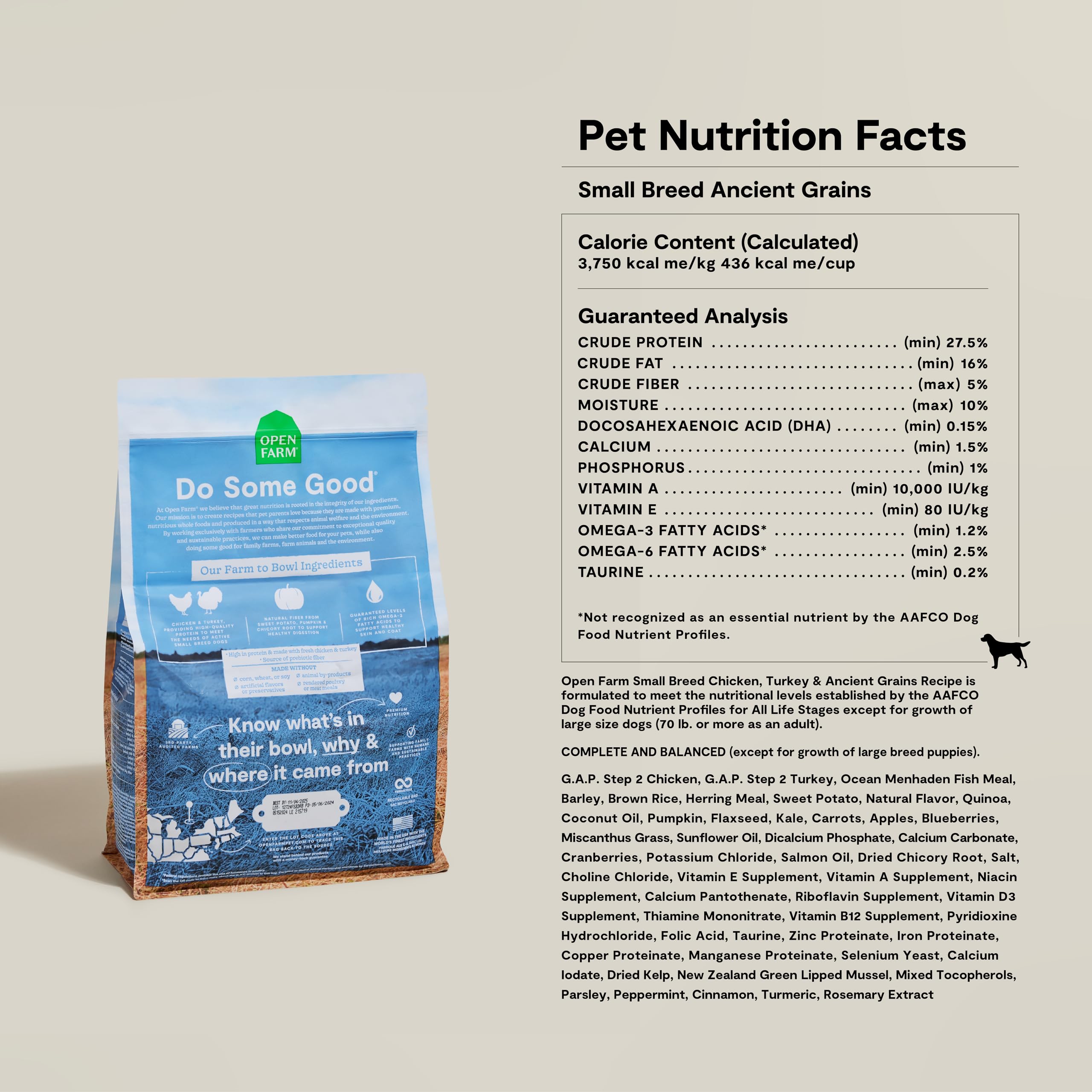 Foto 7 pulgar | Alimento Seco Para Perros Open Farm Ancient Grains, Raza Pequeña, 5 Kg - Venta Internacional.