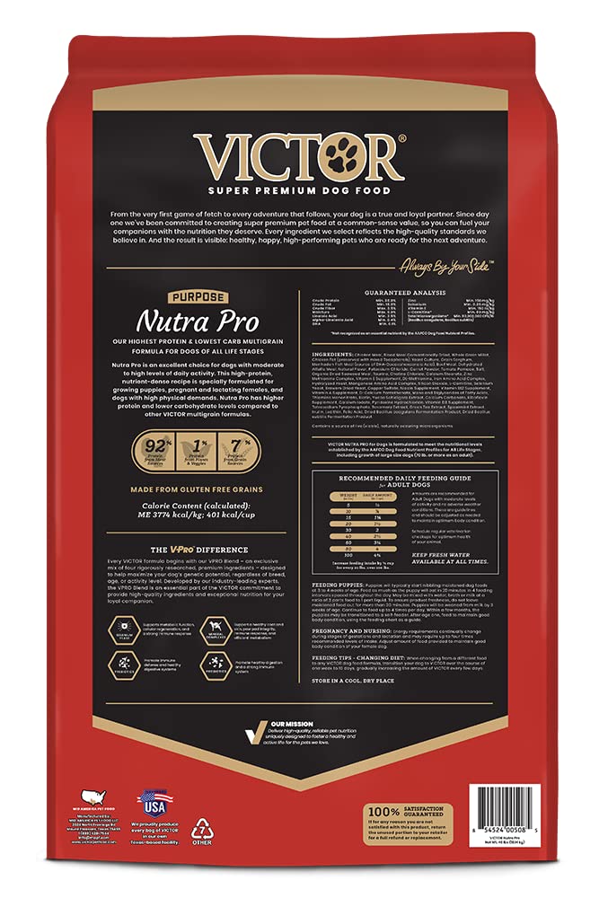 Foto 4 pulgar | Pienso Para Perros Victor Super Premium Nutra Pro 18,14 Kg - Venta Internacional.