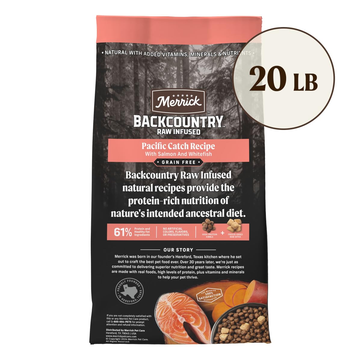 Foto 7 pulgar | Pienso Para Perros Merrick Backcountry Pacific Catch Salmon 9,07 Kg - Venta Internacional.