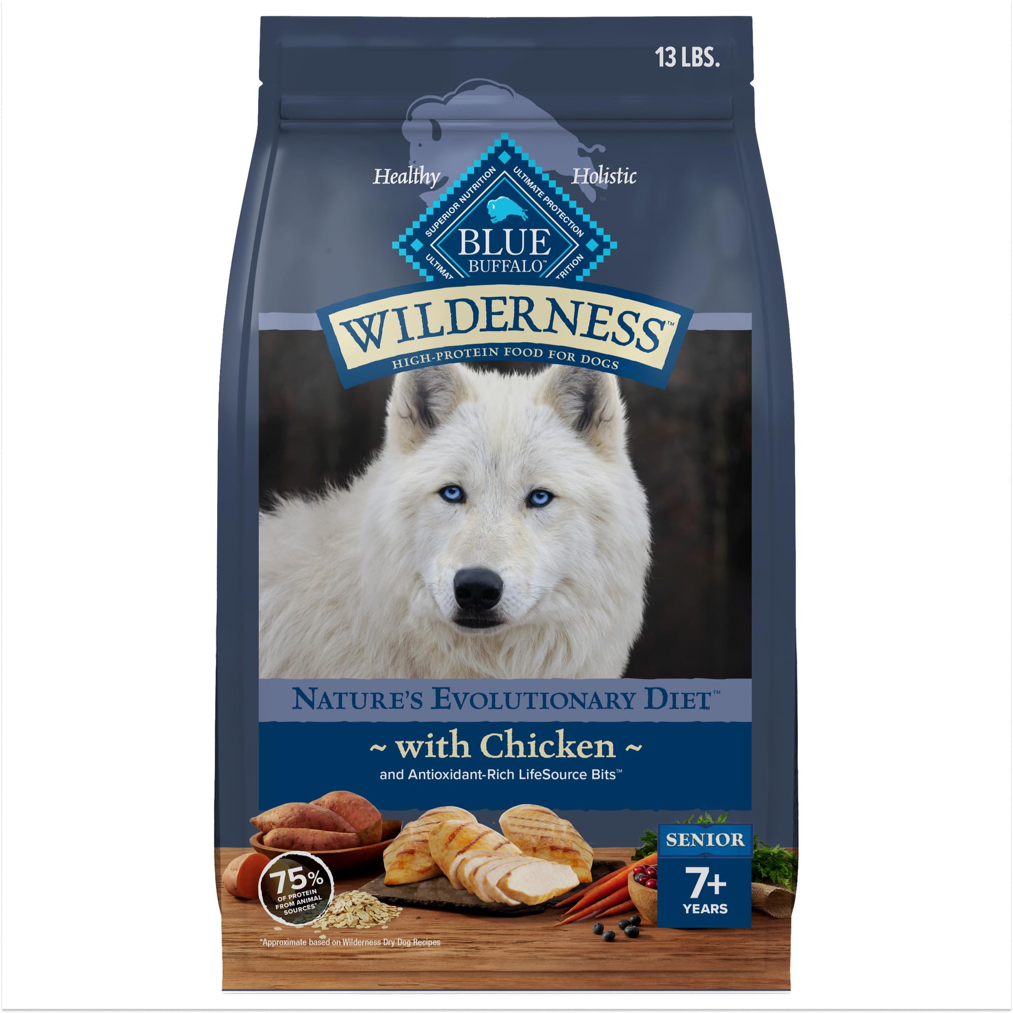 Comida Seca Blue Buffalo Wilderness Senior Dogs, 5,9 Kg, Pollo - Venta Internacional.