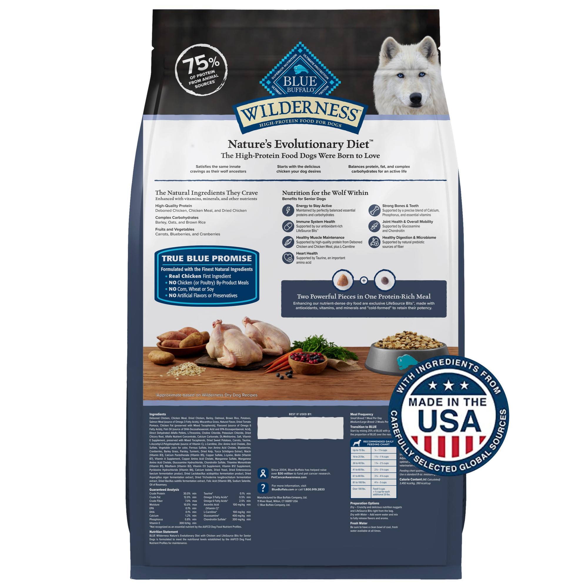 Foto 3 pulgar | Comida Seca Blue Buffalo Wilderness Senior Dogs, 5,9 Kg, Pollo - Venta Internacional.