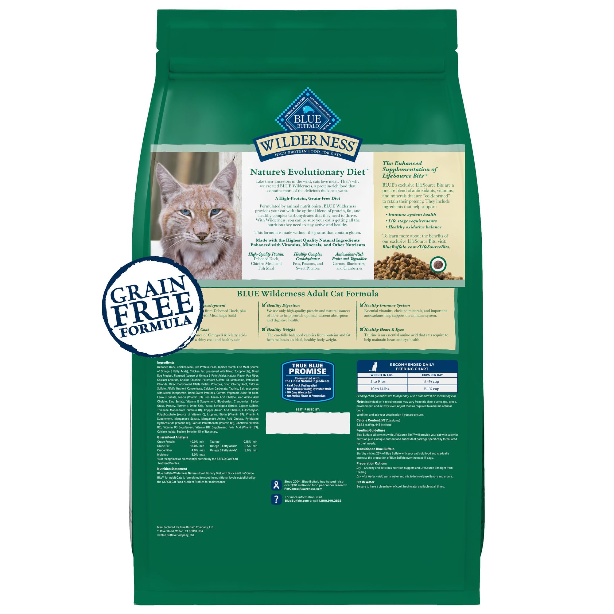 Foto 3 pulgar | Alimento Seco Blue Buffalo Wilderness Duck Para Gatos Adultos, 2,27 Kg - Venta Internacional.