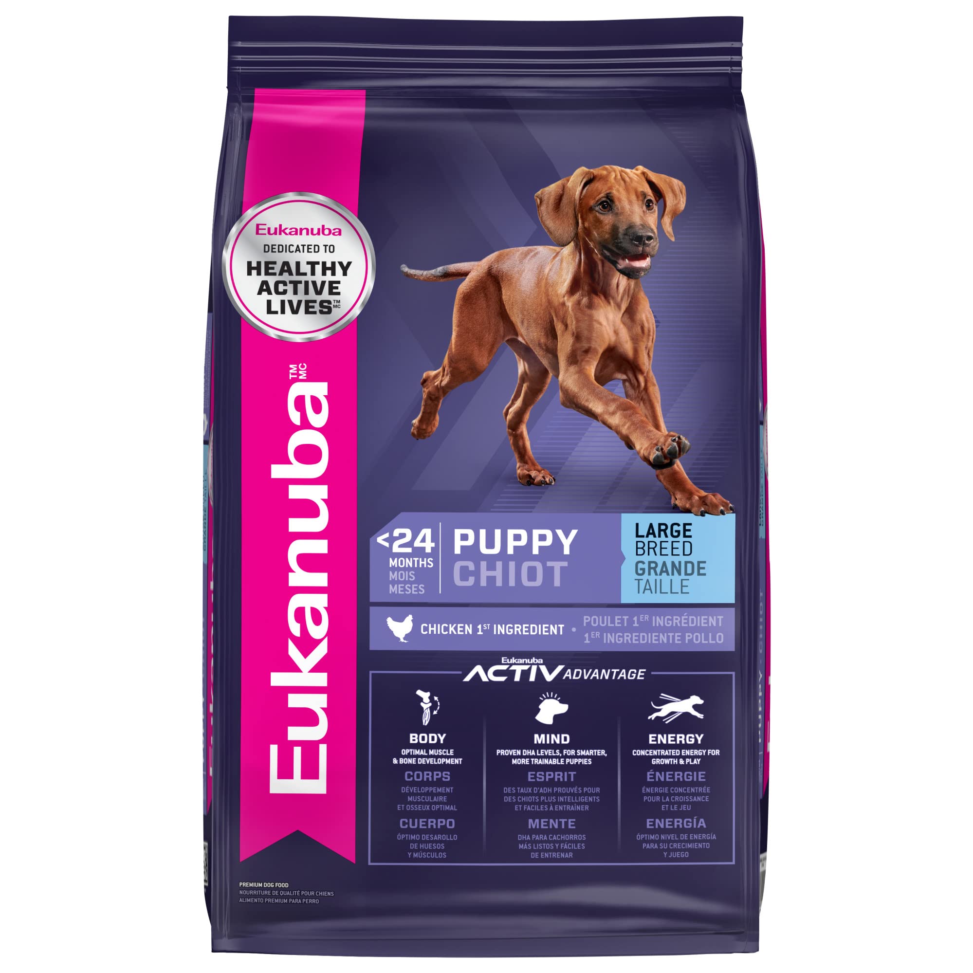 Alimento Para Perros Eukanuba Puppy, Raza Grande, Seco, 18,14 Kg - Venta Internacional.