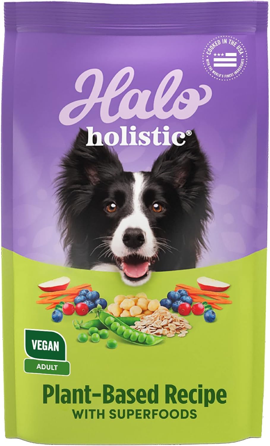 Comida Para Perros Halo, Receta Holística A Base De Plantas, Vegana, Bolsa De 4,5 Kg - Venta Internacional.