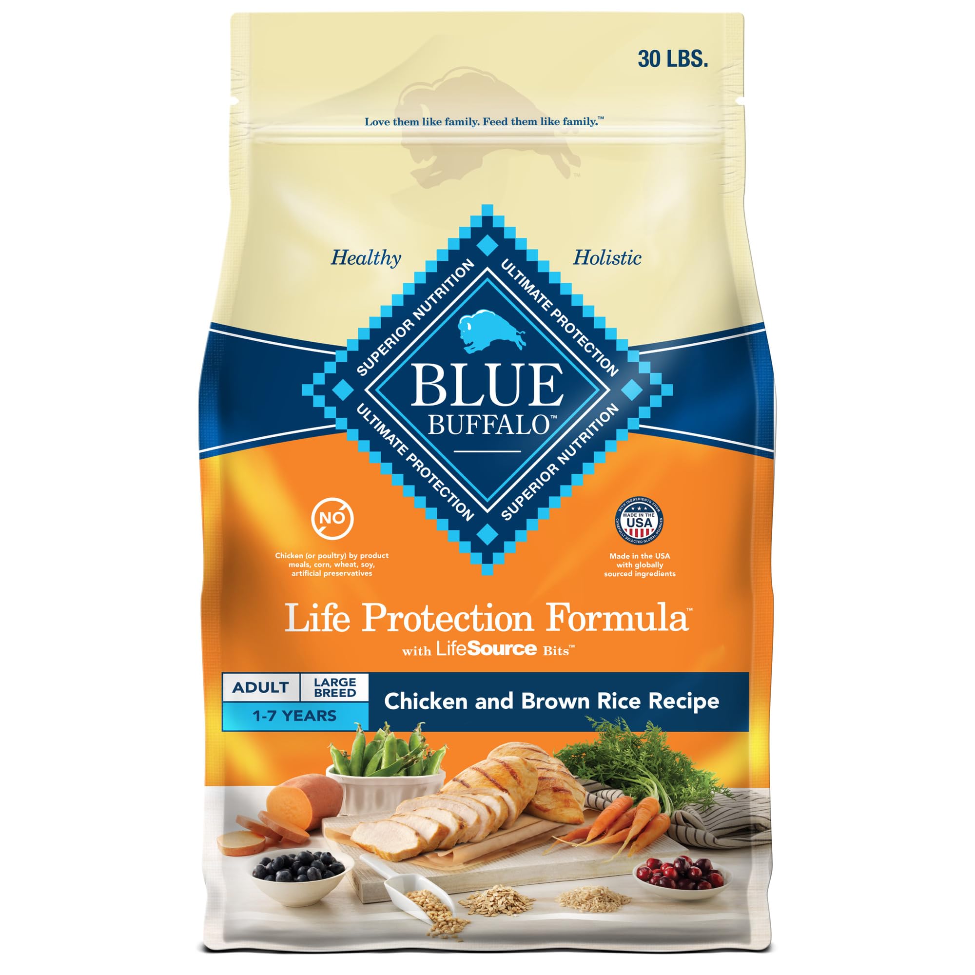 Alimento Para Perros Blue Buffalo Life Protection, Raza Grande, 13,6 Kg - Venta Internacional.