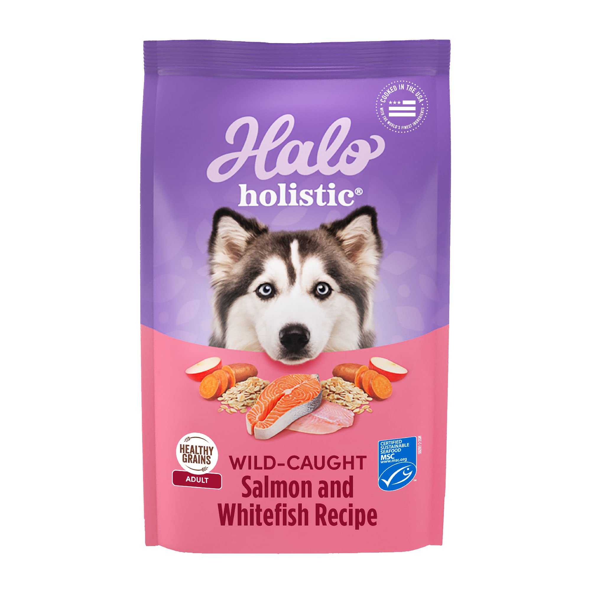 Alimento Para Perros Halo Holistic, Salmón Y Pescado Blanco Capturados En Estado Salvaje, 9,53 Kg - Venta Internacional