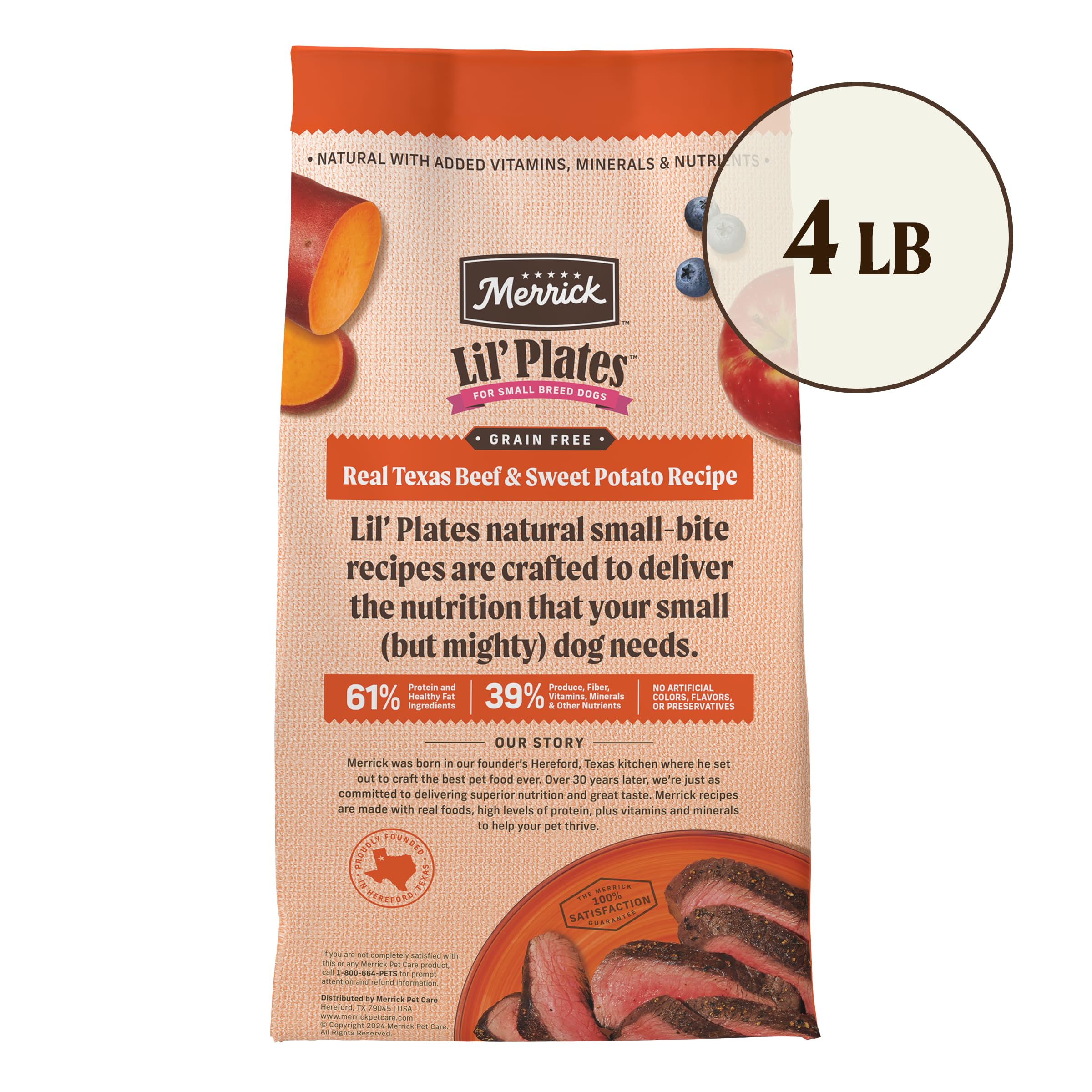 Foto 6 | Pienso Seco Para Perros Merrick Lil' Plates Premium Para Perros Pequeños, 1,8 Kg - Venta Internacional.