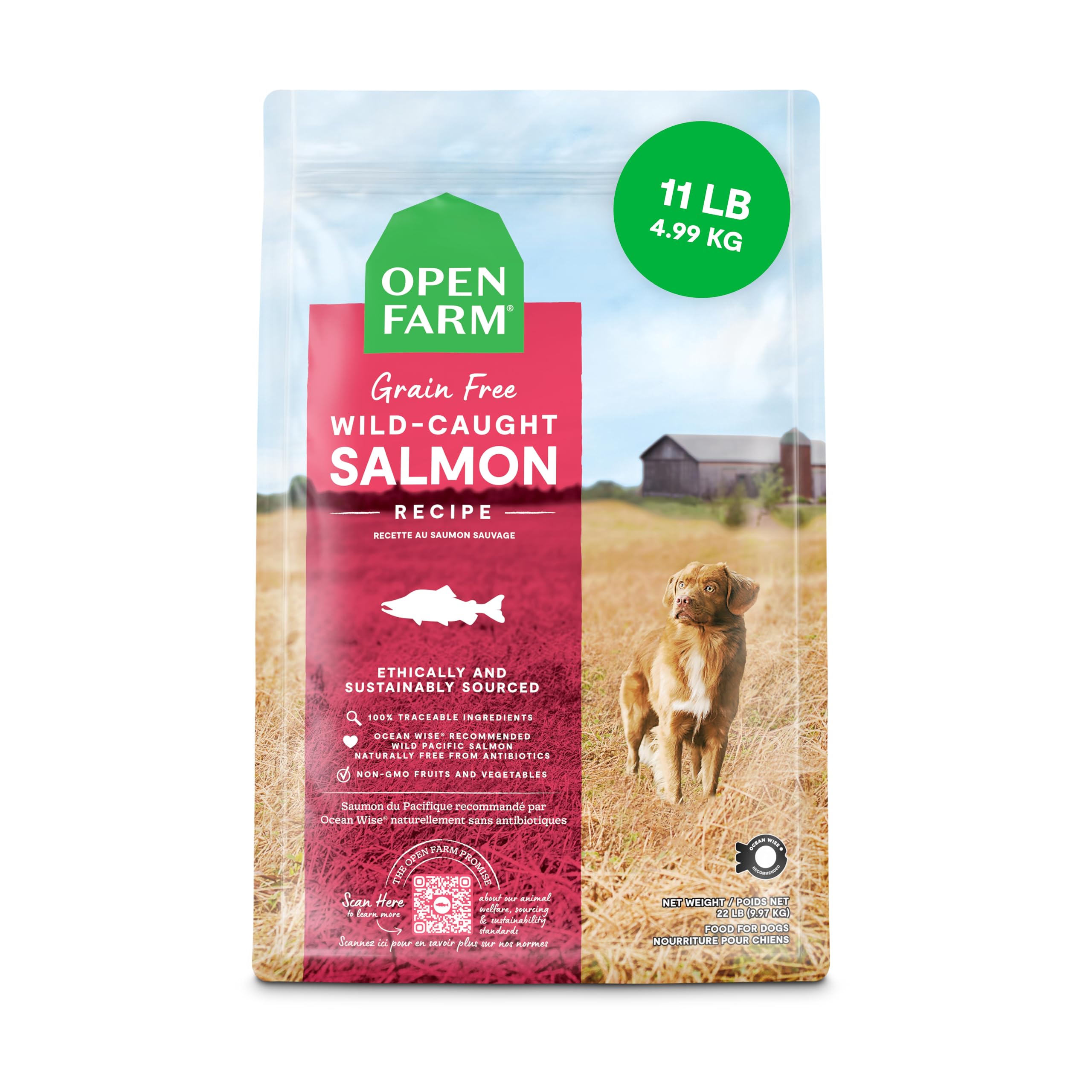 Alimento Para Perros Open Farm, Salmón Silvestre Sin Cereales, 5 Kg - Venta Internacional.