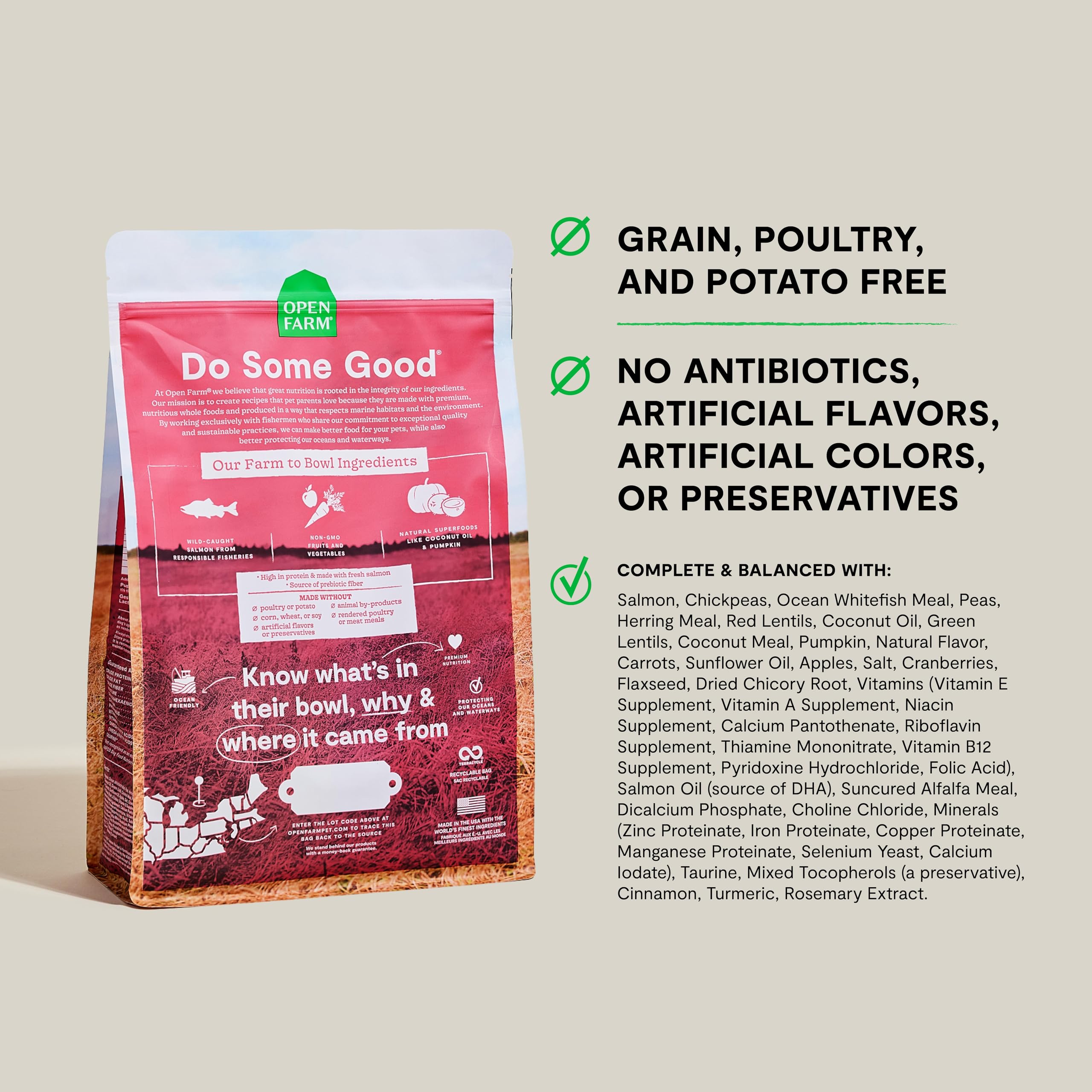 Foto 3 pulgar | Alimento Para Perros Open Farm, Salmón Silvestre Sin Cereales, 5 Kg - Venta Internacional.