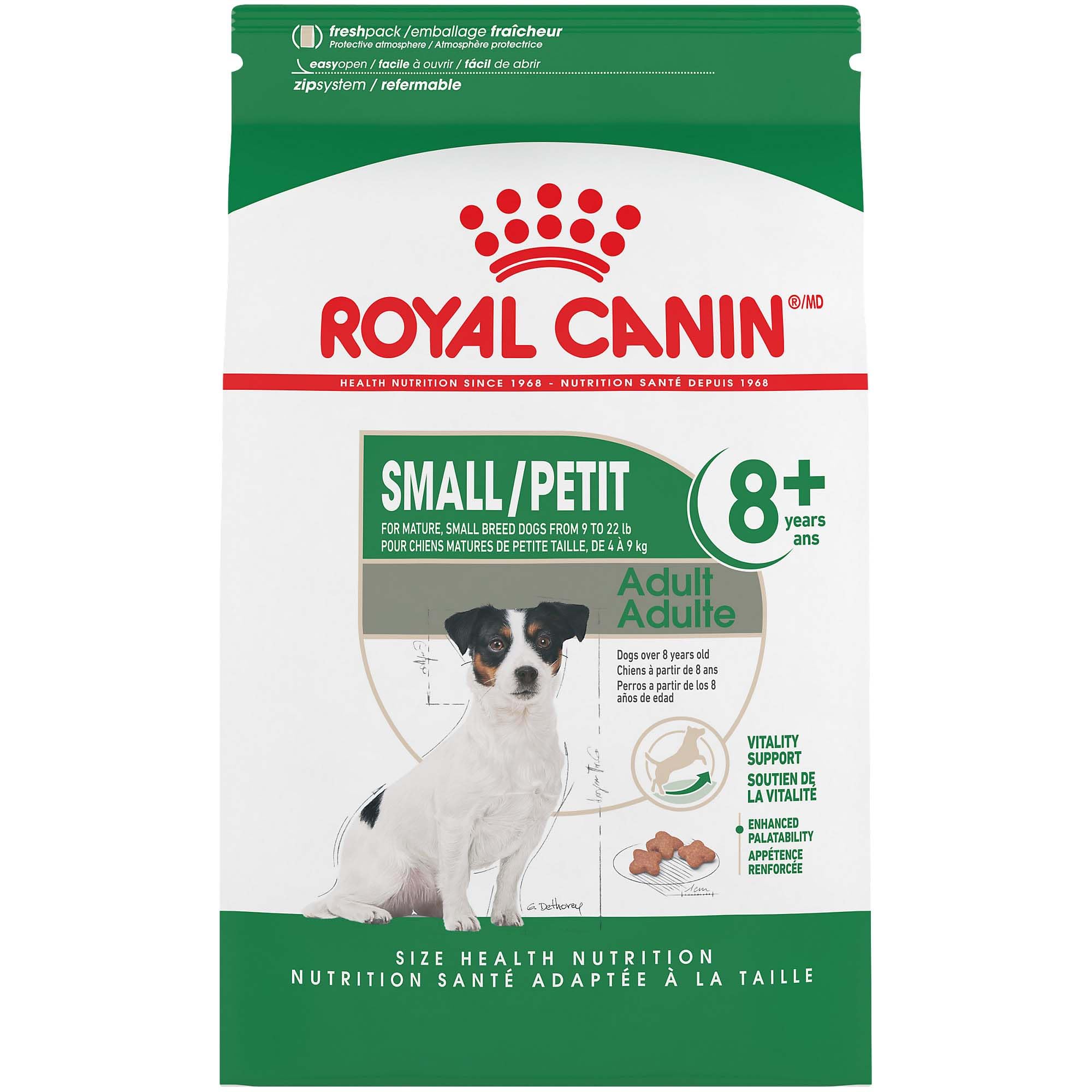 Comida Para Perros Royal Canin, Tamaño Pequeño, Adulto, 8+, 1,1-10 Kg, Bolsa De 1,13 Kg - Venta Internacional.