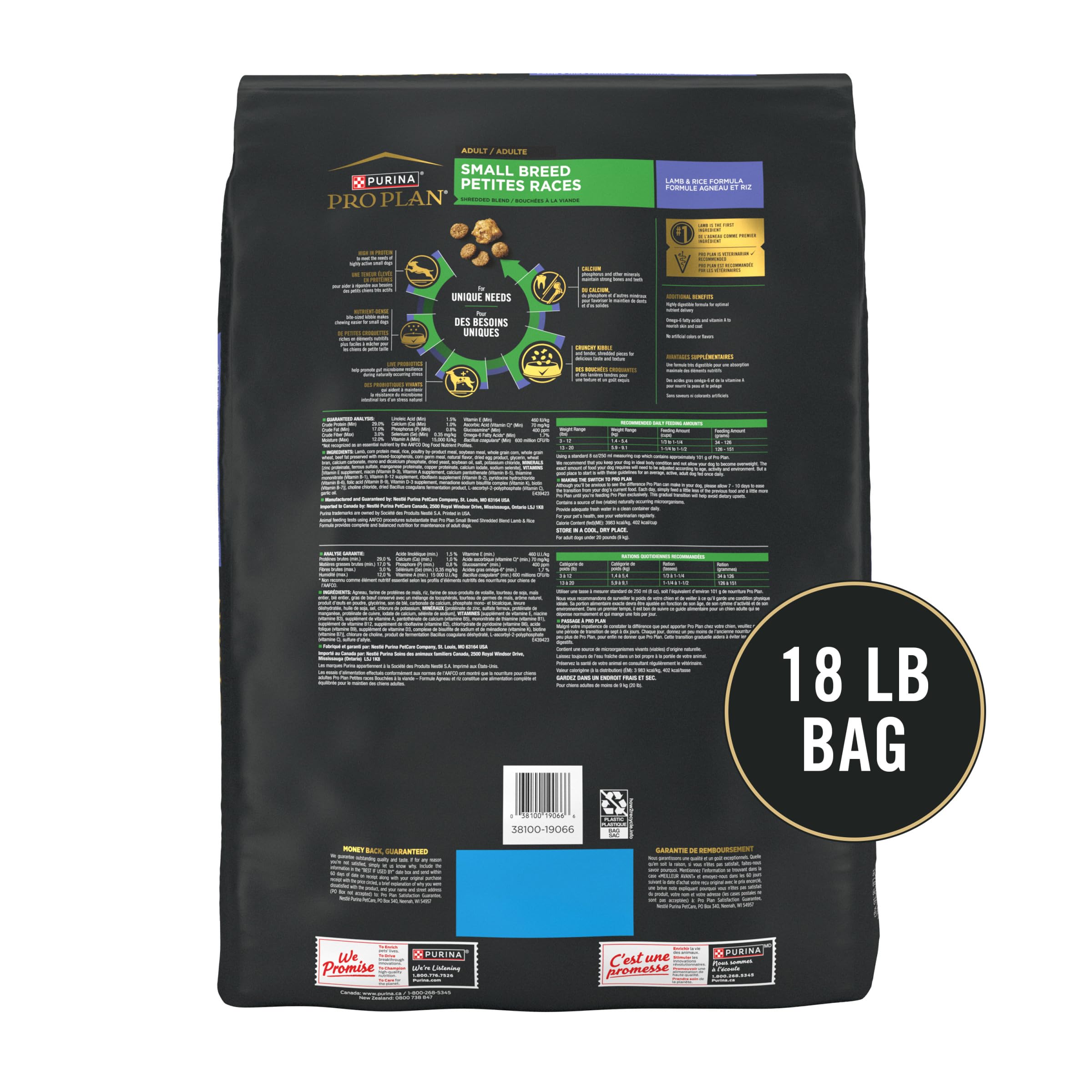 Foto 8 pulgar | Alimento Para Perros Purina Pro Plan Para Razas Pequeñas De Cordero Y Arroz, 8,16 Kg - Venta Internacional.