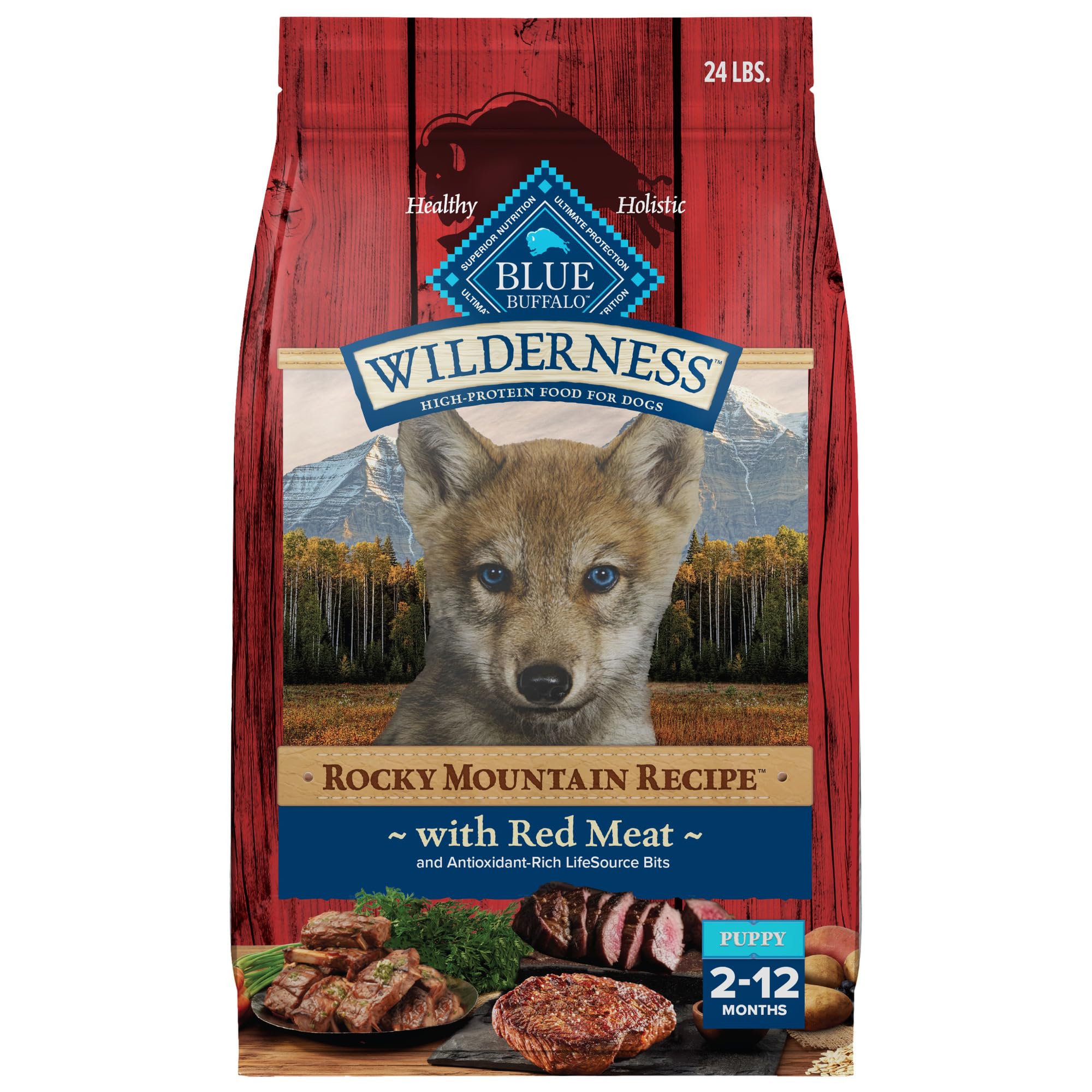Alimento Seco Blue Buffalo Wilderness Rocky Mountain Cachorros, 2 Kg - Venta Internacional.