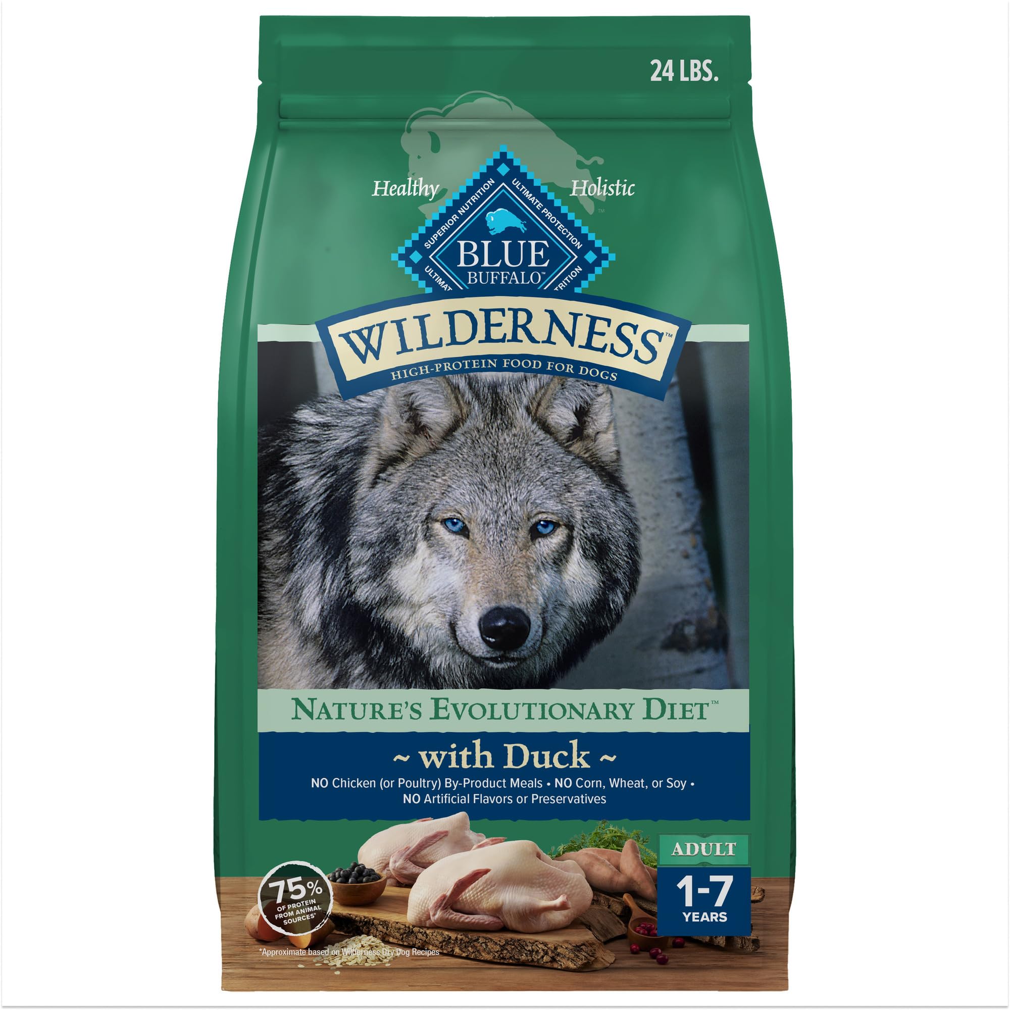 Alimento Seco Blue Buffalo Wilderness Duck Para Perros Adultos, 11 Kg - Venta Internacional.