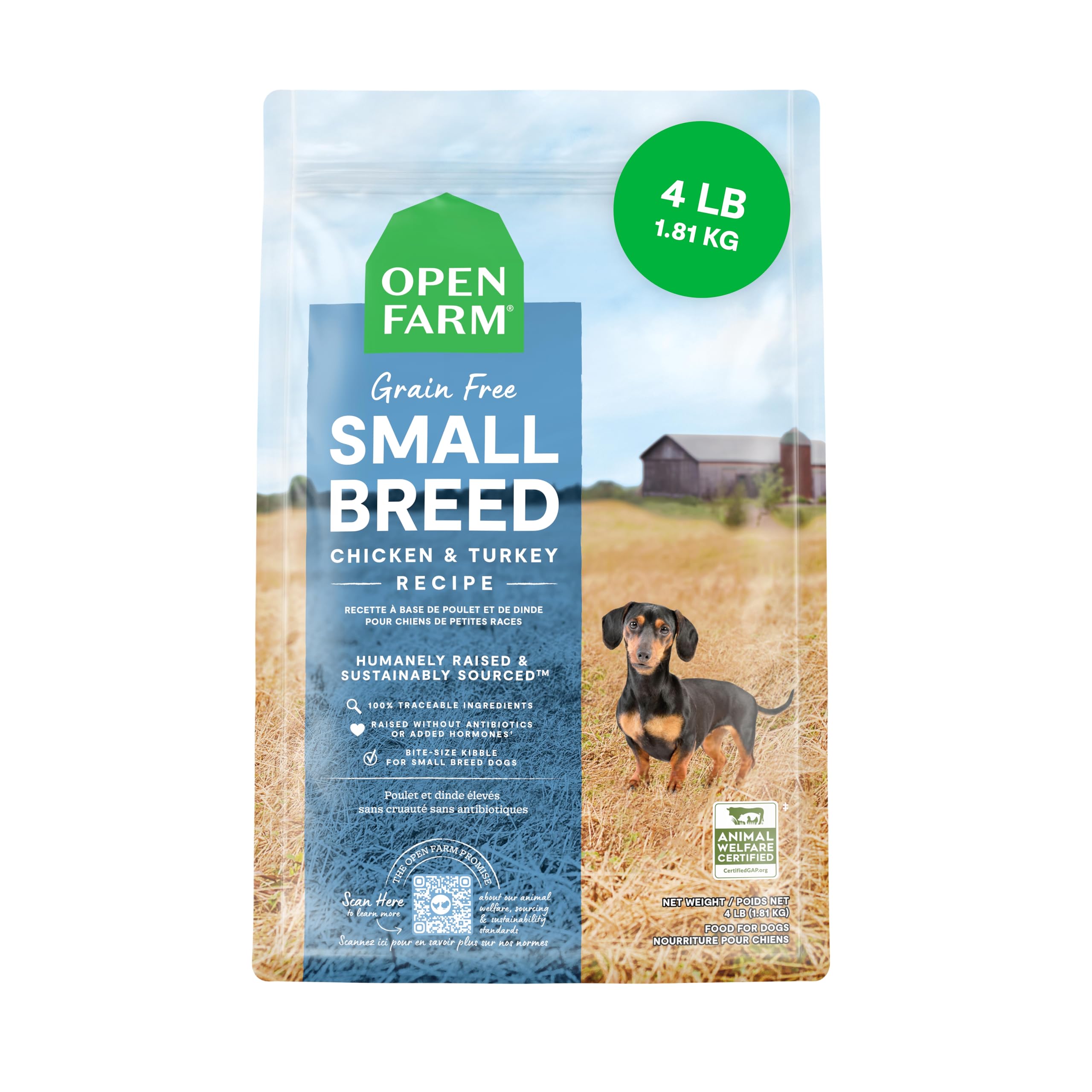 Alimento Para Perros Open Farm, Sin Cereales, Razas Pequeñas, Pollo De 1,8 Kg - Venta Internacional.