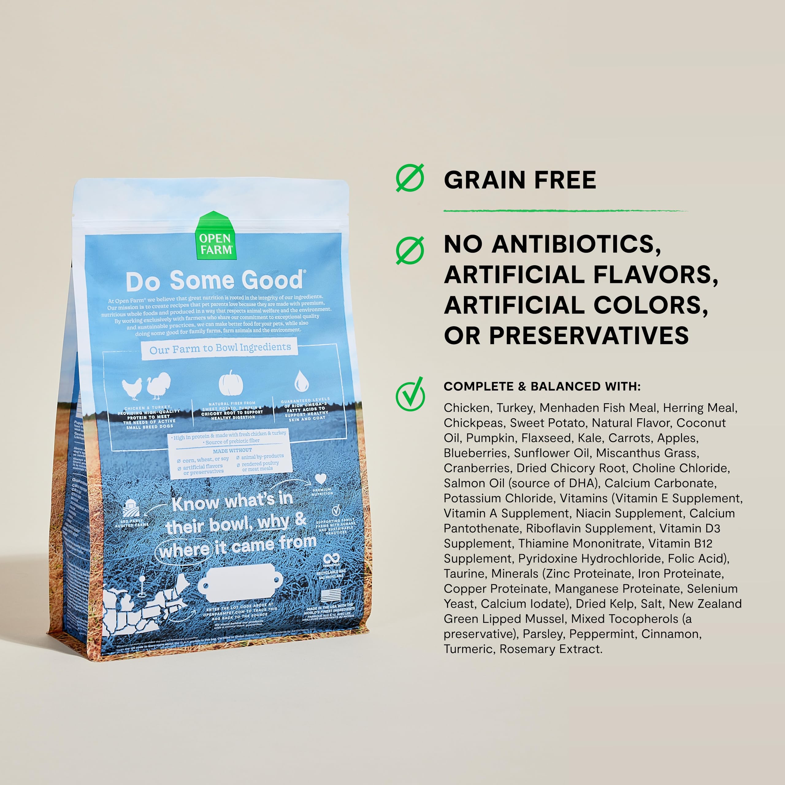 Foto 2 | Alimento Para Perros Open Farm, Sin Cereales, Razas Pequeñas, Pollo De 1,8 Kg - Venta Internacional.