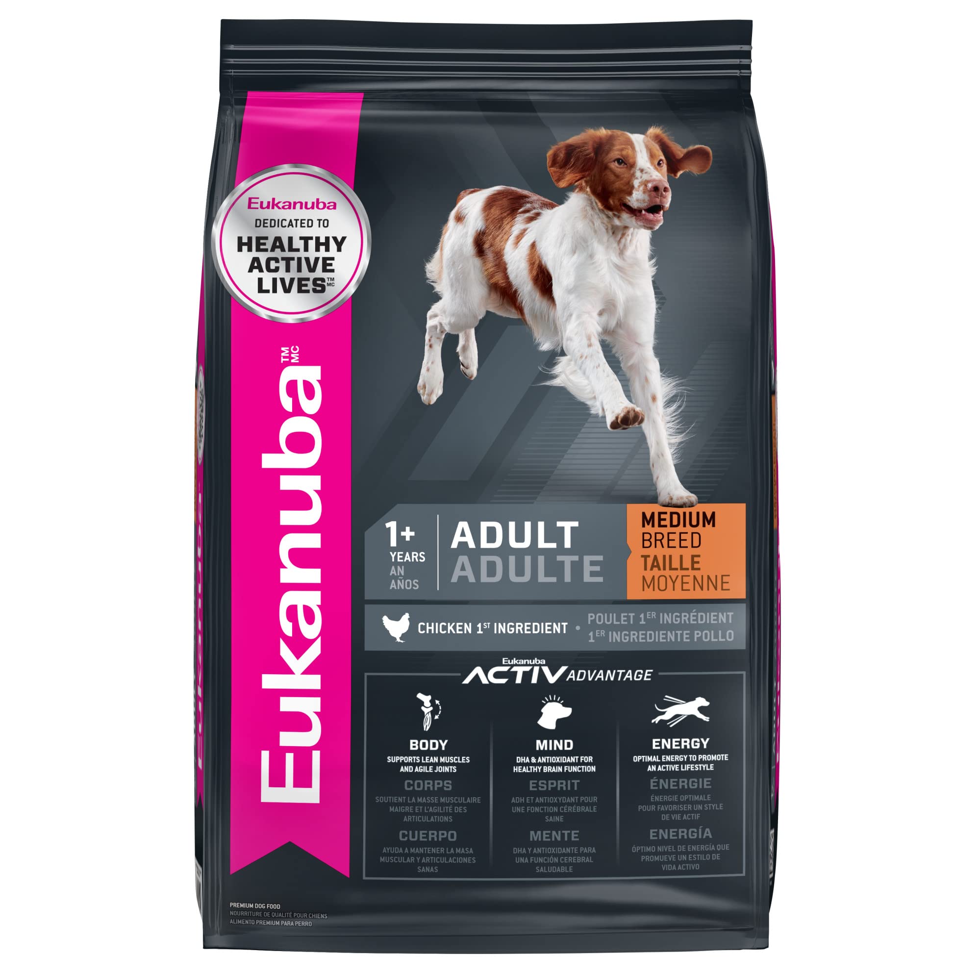 Pienso Para Perros Eukanuba Para Adultos De Raza Mediana 18,14 Kg - Venta Internacional.