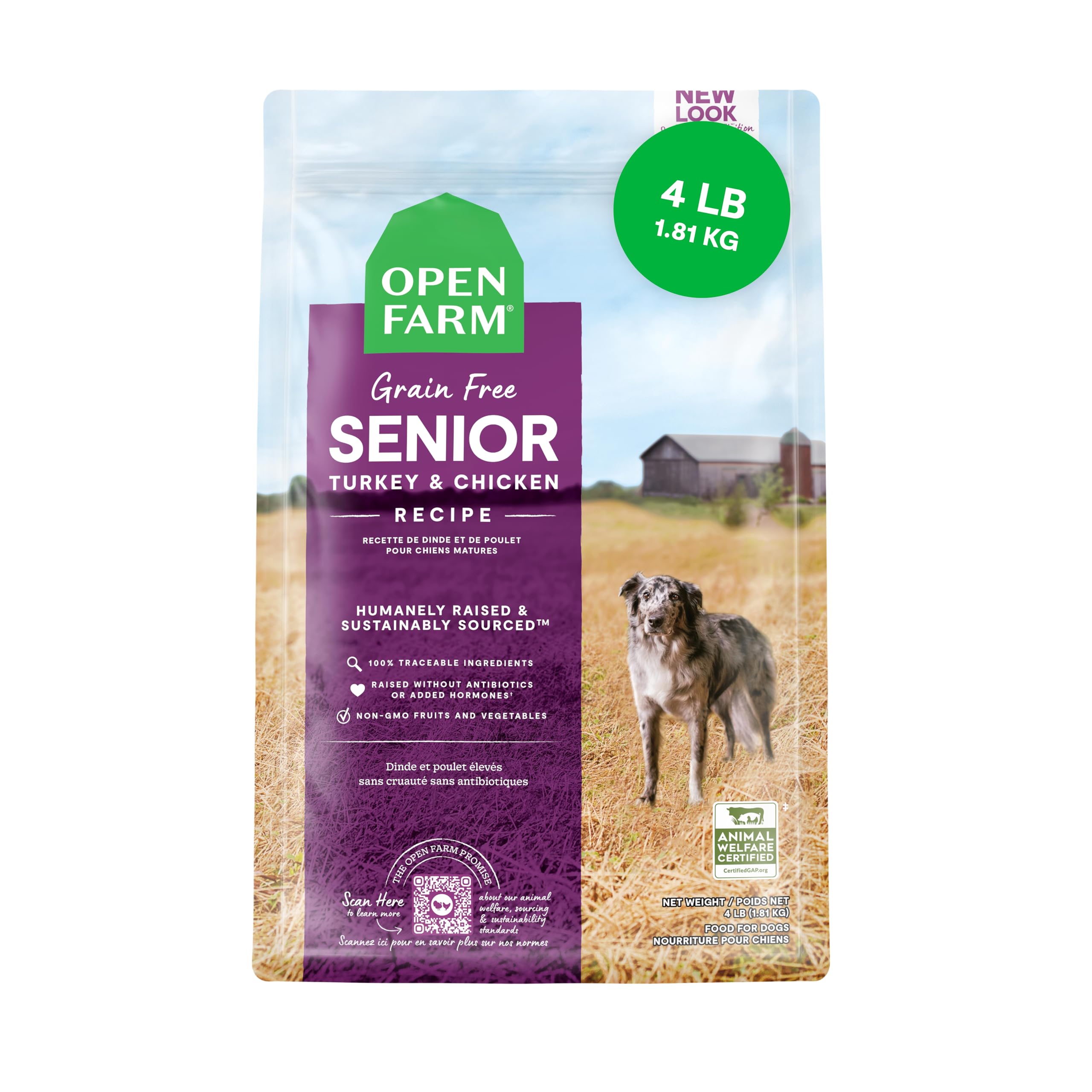Foto 1 | Alimento Seco Para Perros Open Farm Senior Sin Cereales Con Pollo Y Pavo De 1,8 Kg - Venta Internacional.