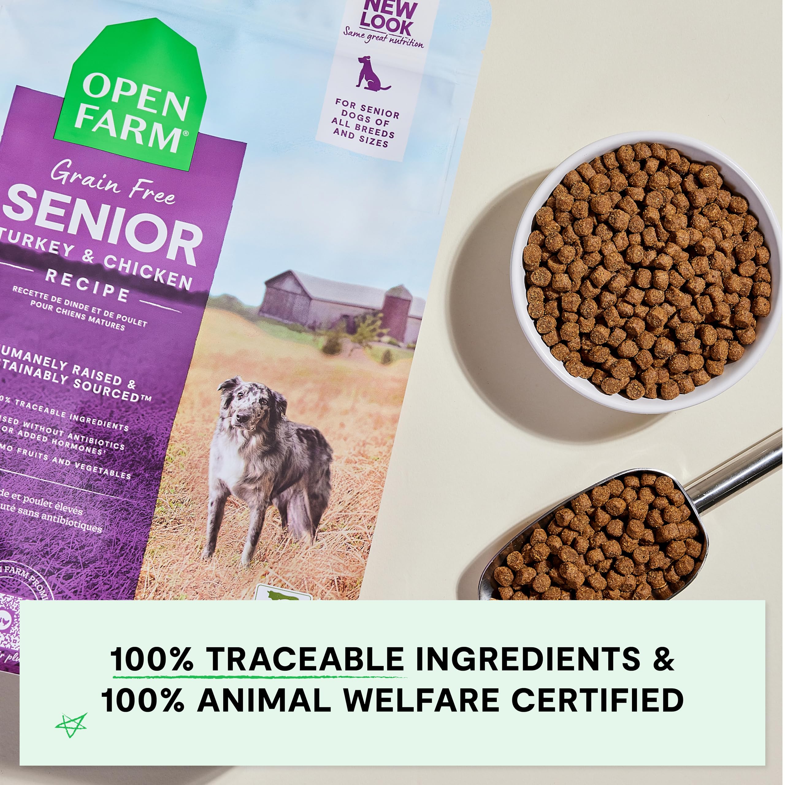 Foto 6 | Alimento Seco Para Perros Open Farm Senior Sin Cereales Con Pollo Y Pavo De 1,8 Kg - Venta Internacional.