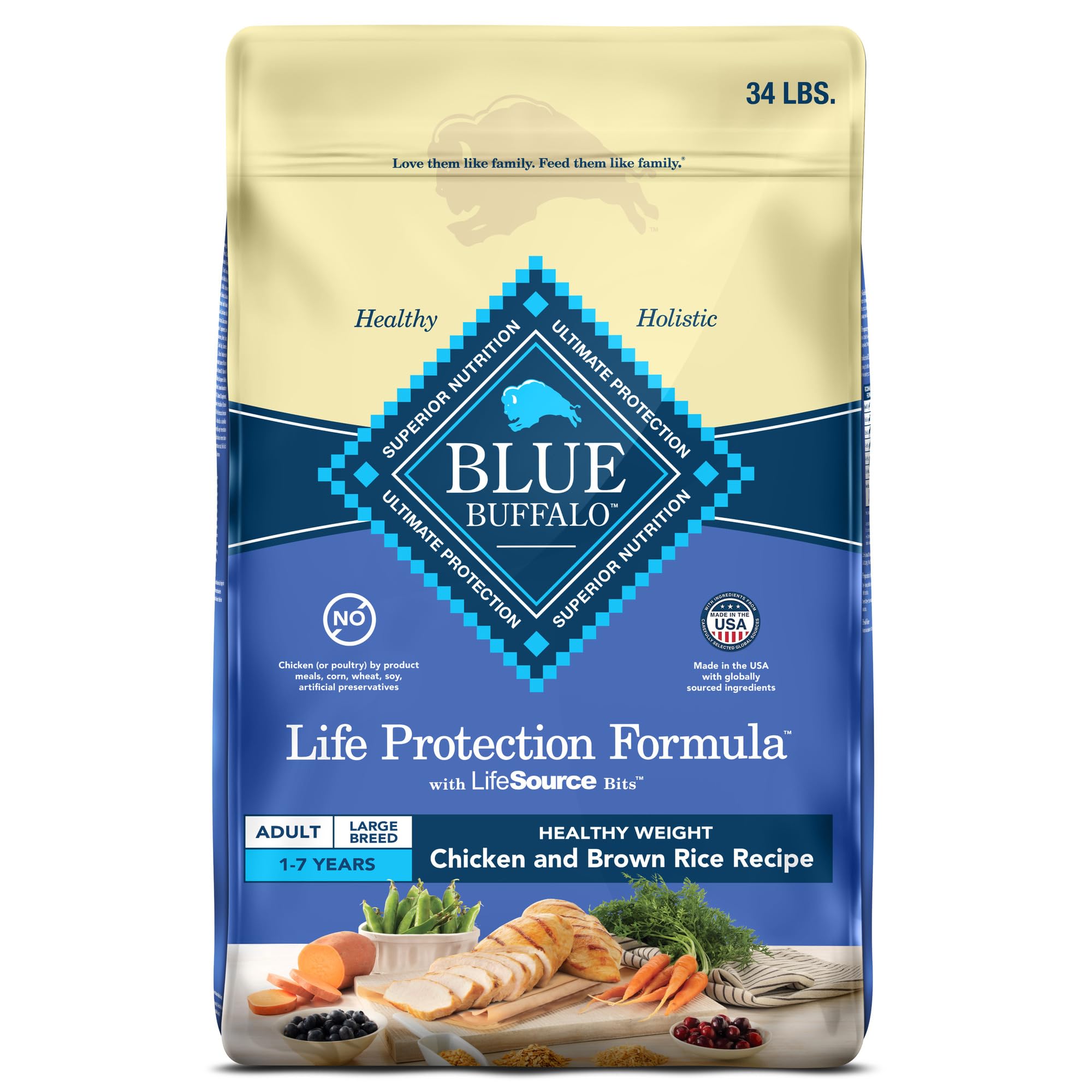 Alimento Para Perros Blue Buffalo Life Protection, Peso Saludable 15,42 Kg - Venta Internacional.