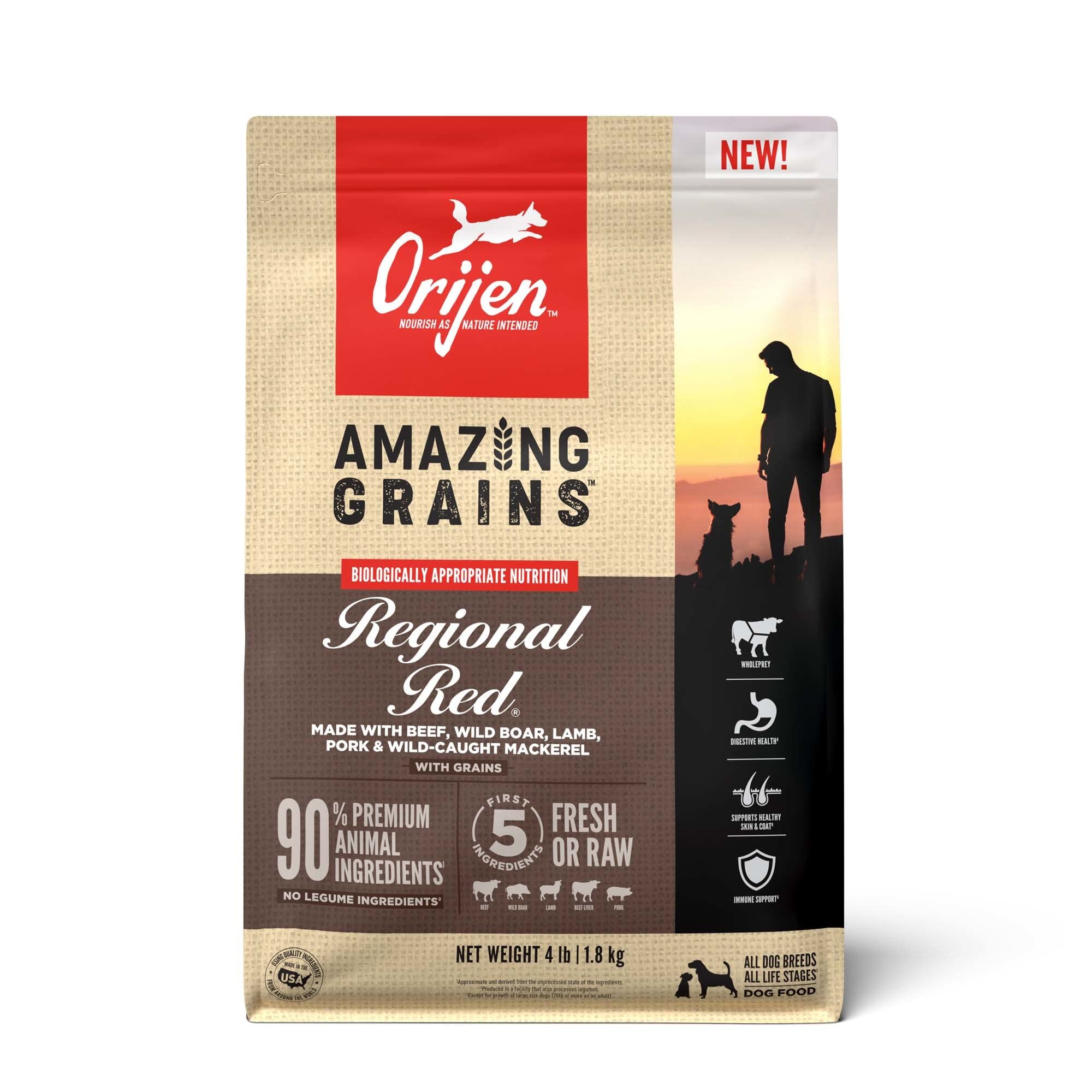 Foto 2 pulgar | Pienso Para Perros Orijen Amazing Grains Regional Red 1,8 Kg - Venta Internacional.