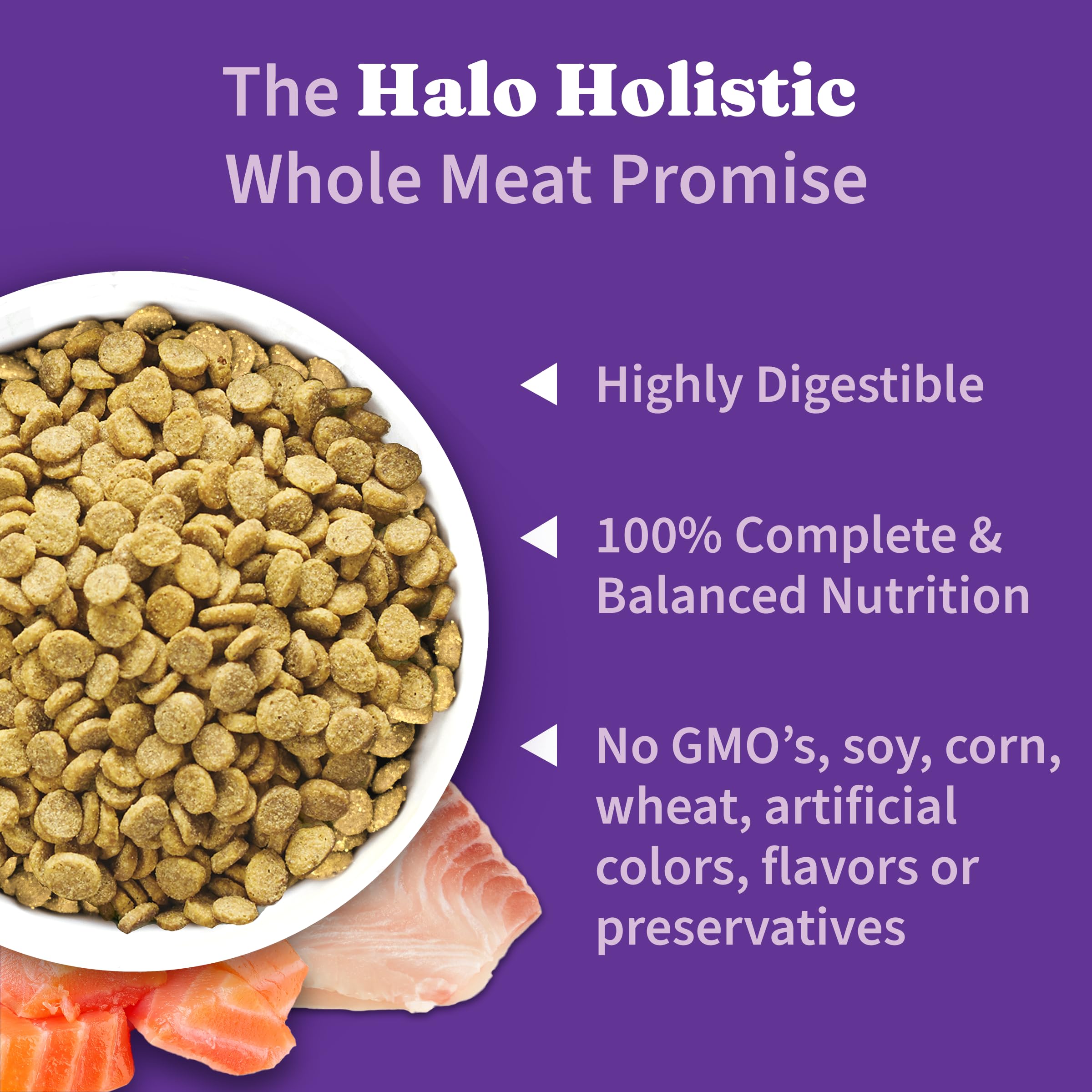 Foto 5 pulgar | Alimento Para Perros Halo Holistic, Salmón Y Pescado Blanco Capturados En Estado Salvaje, 1,6 Kg - Venta Internacional.