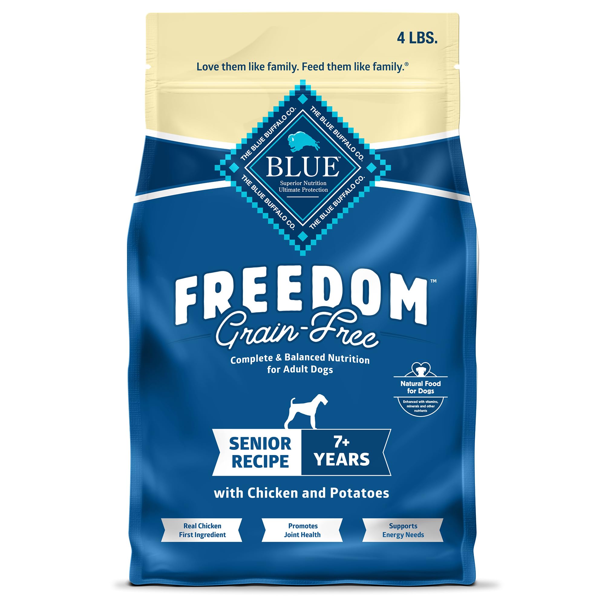 Foto 2 pulgar | Comida Para Perros Blue Buffalo Freedom Senior, Sin Cereales, Bolsa De 1,8 Kg - Venta Internacional.