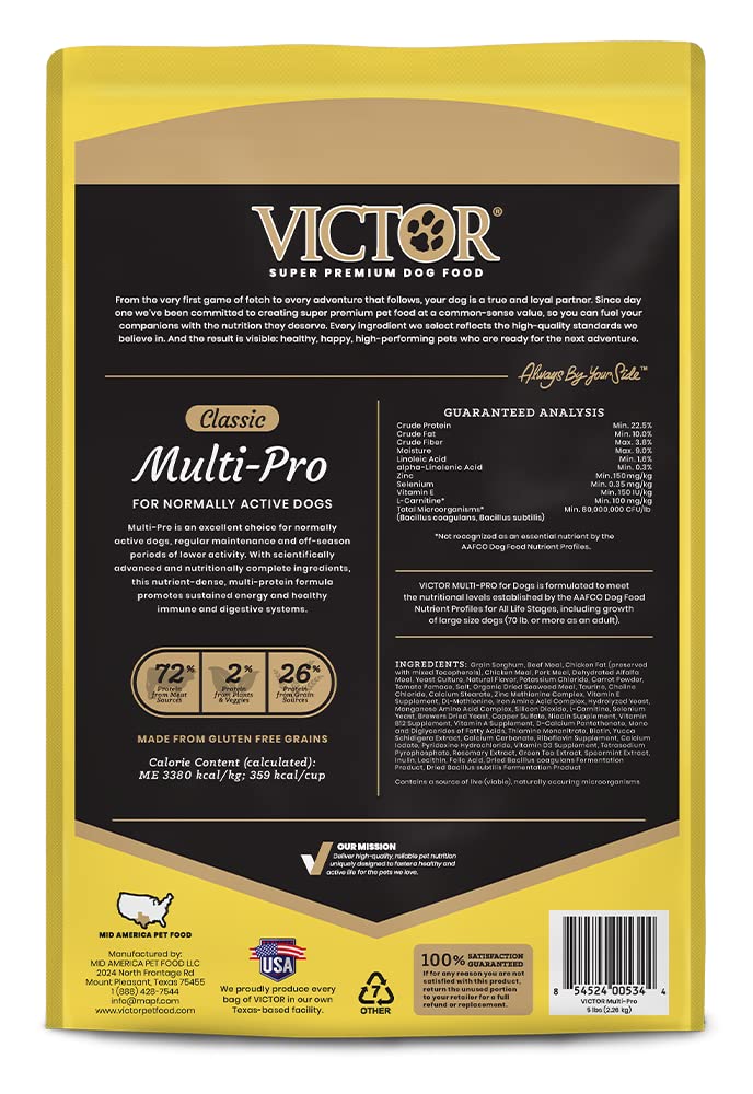 Foto 4 pulgar | Alimento Seco Para Perros Victor Super Premium Multi-pro 2,27 Kg Sin Gluten - Venta Internacional.